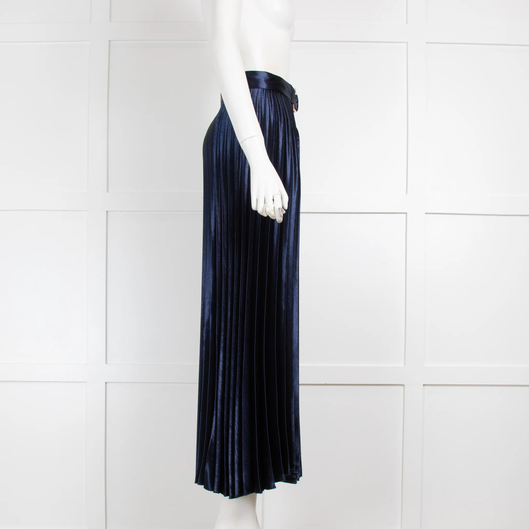 Sandro Navy Pleated Skirt - Image 2