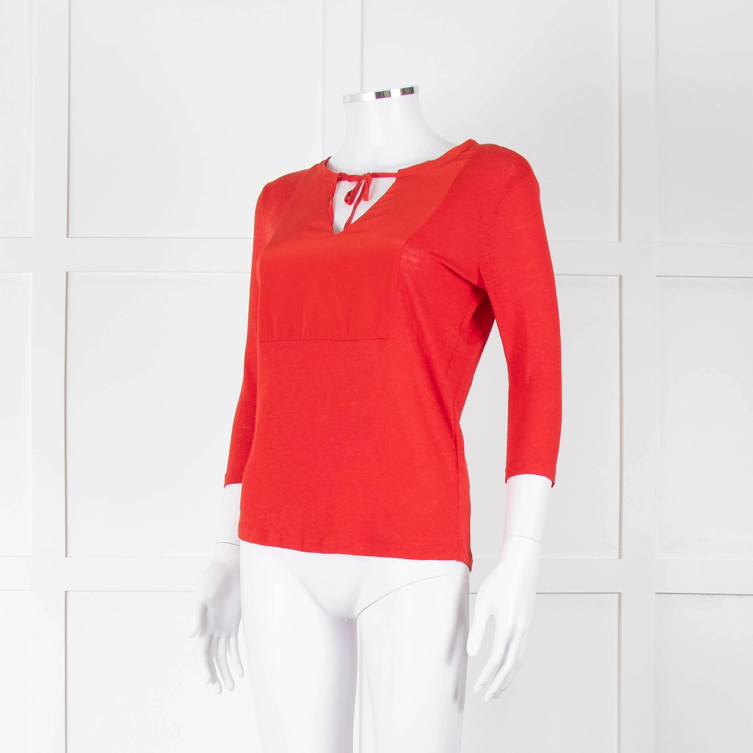 Sandro Red Tie Up Front T-Shirt Top - Image 7