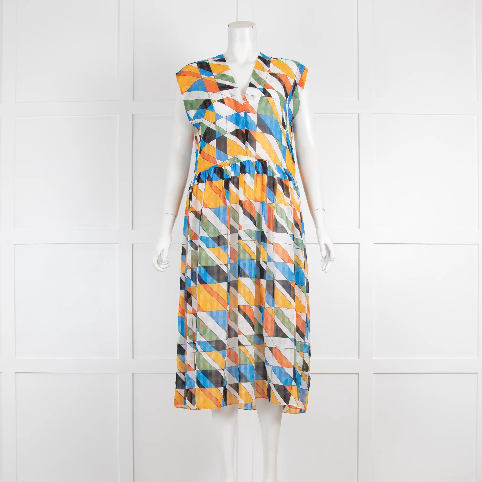 Sandro Sheer Geometric Knee Length Dress