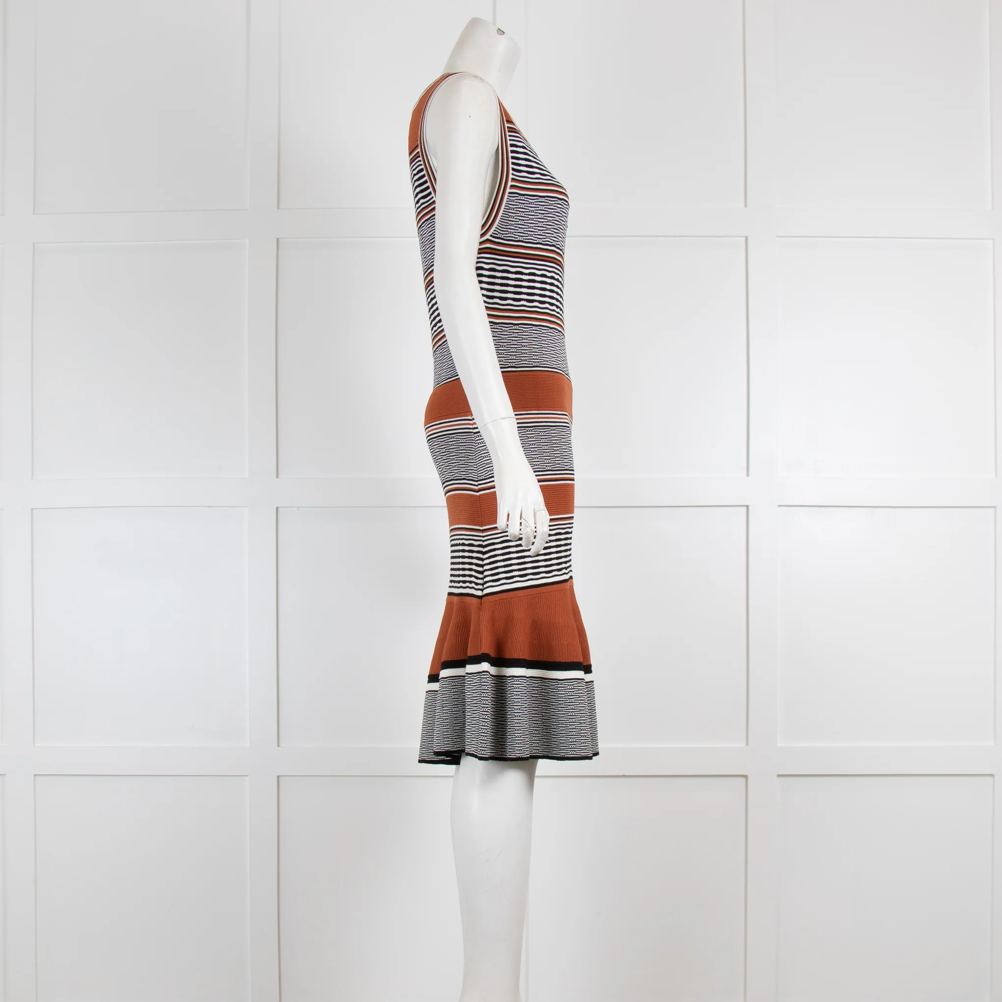 Sandro Tan Stripe Knit Dress - Image 2
