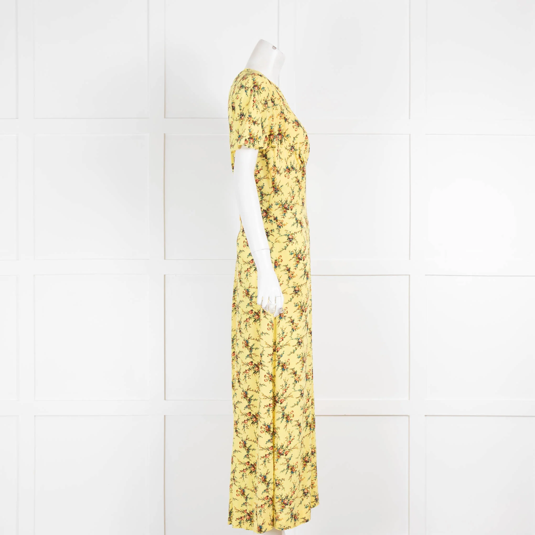 Sandro Yellow Short Sleeve Long Floral Dress - Image 2