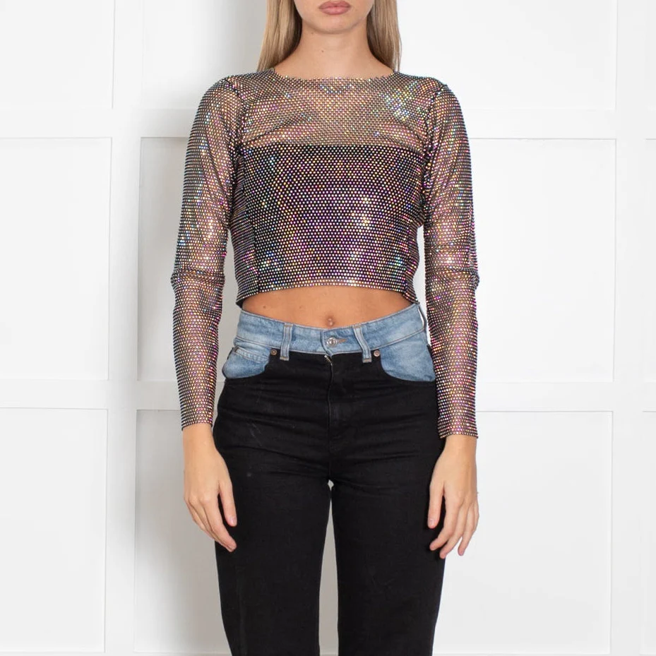 Santa Brands Jewelled Stretch Mesh Top - Image 2