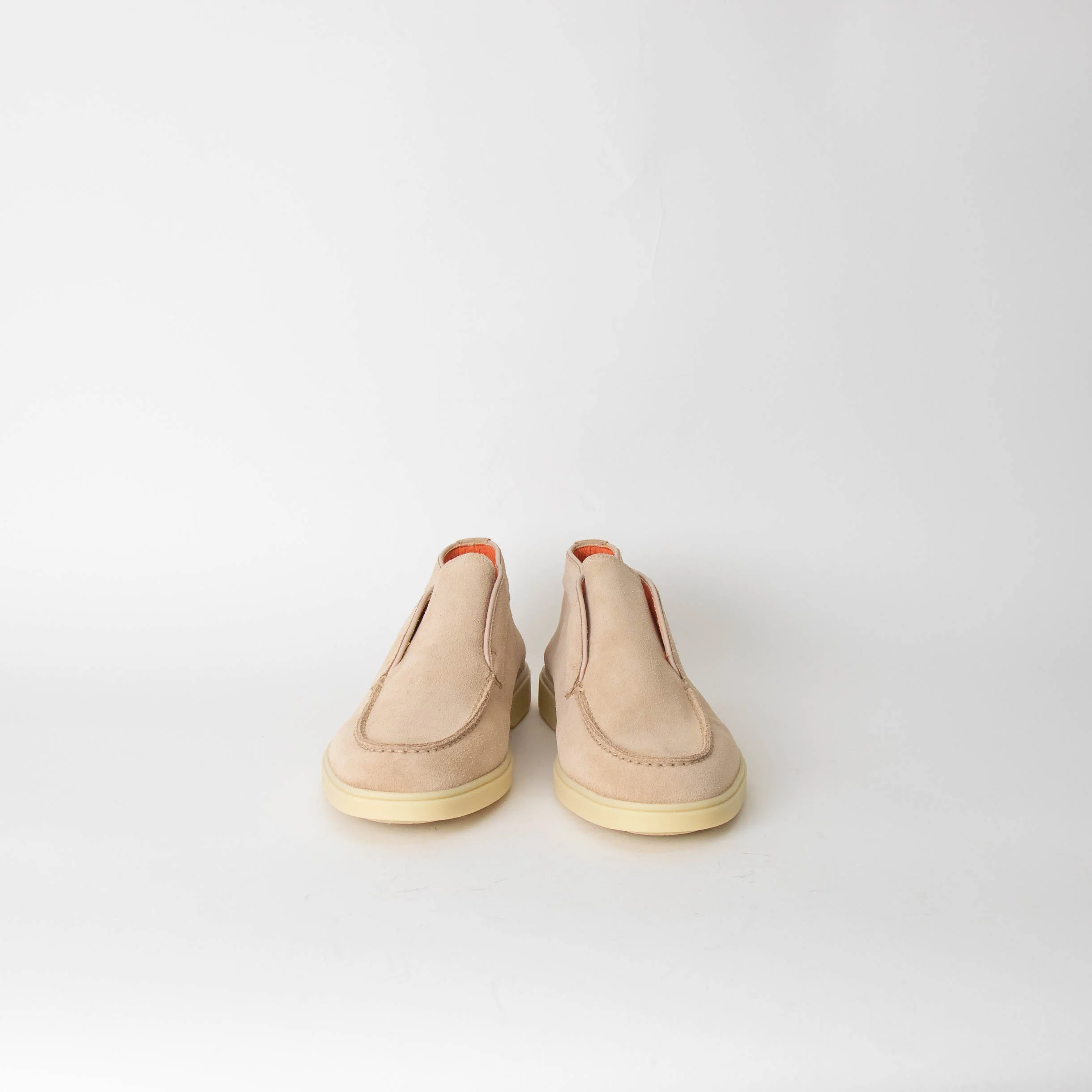 Santoni Cream Suede High Top Loafers - Image 2
