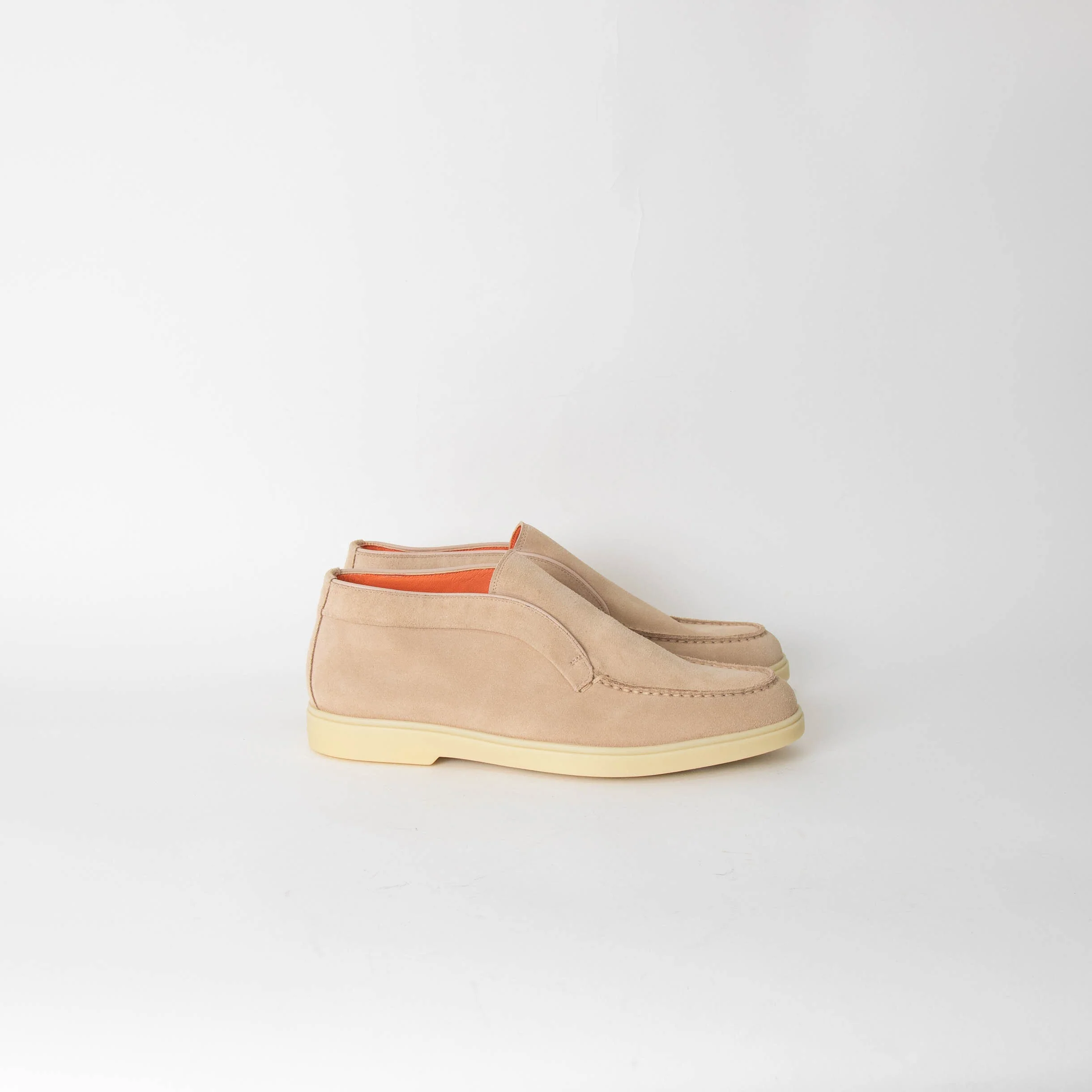 Santoni Cream Suede High Top Loafers - Image 5
