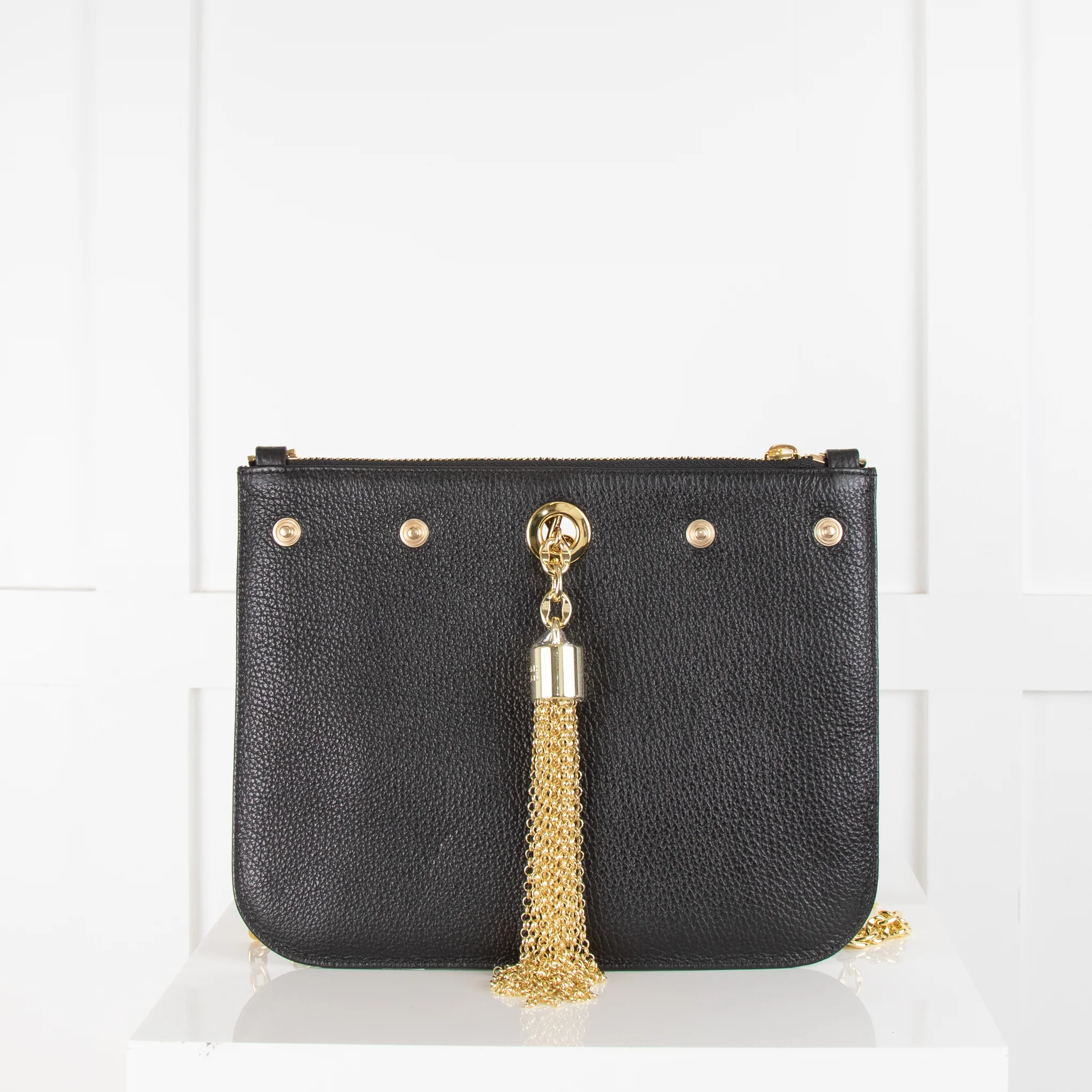 Sara Haran Black Crossbody With Tassels - Image 3