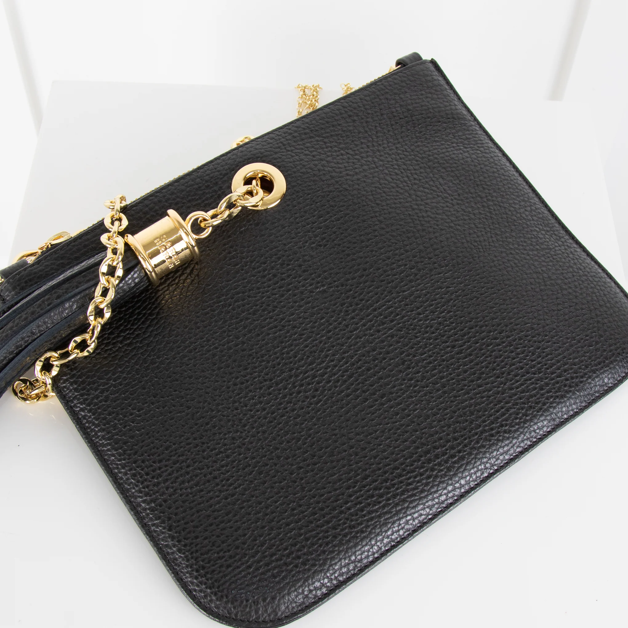 Sara Haran Black Crossbody With Tassels - Image 4
