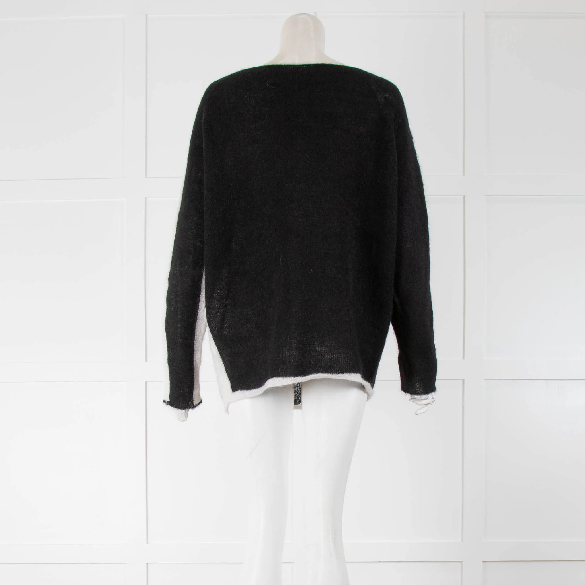 Sarah Pacini Black Colour Block Mohair Jumper - Image 3