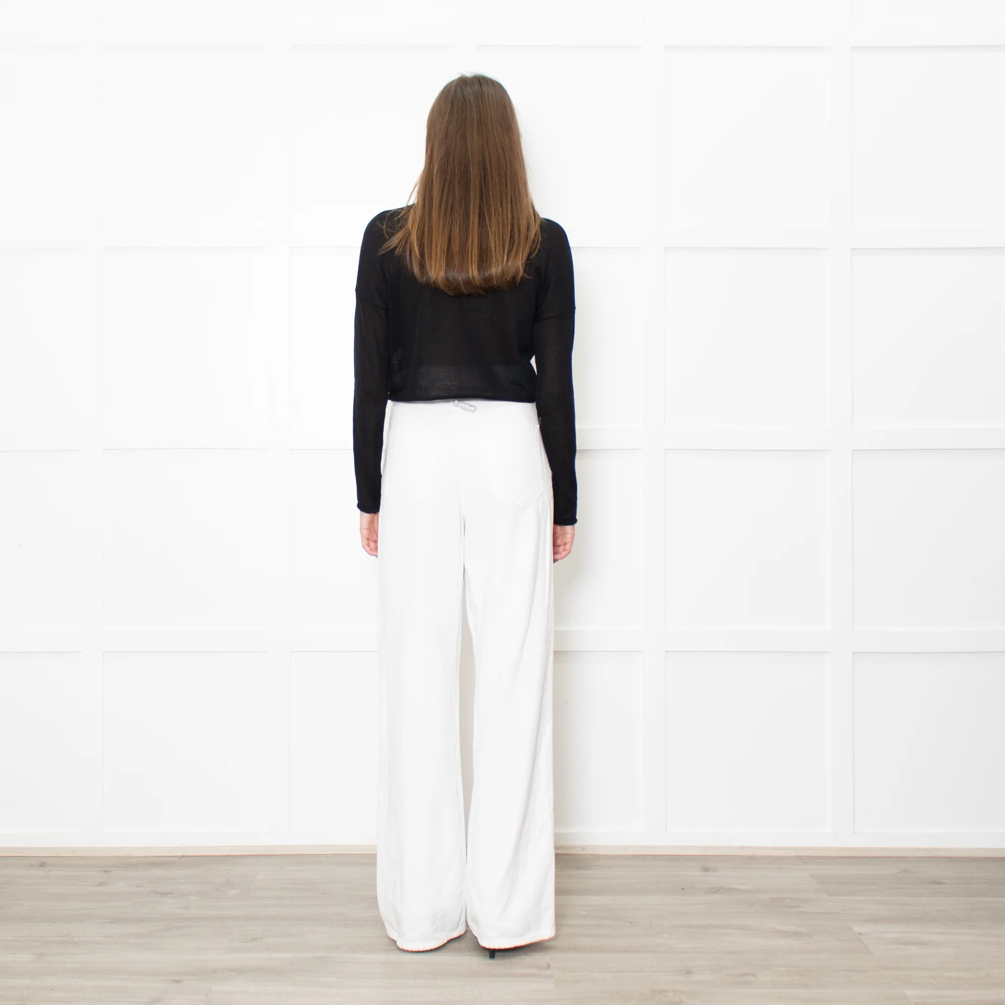 Sarah Pacini Black Knitted Long Sleeve Crop Top - Image 5