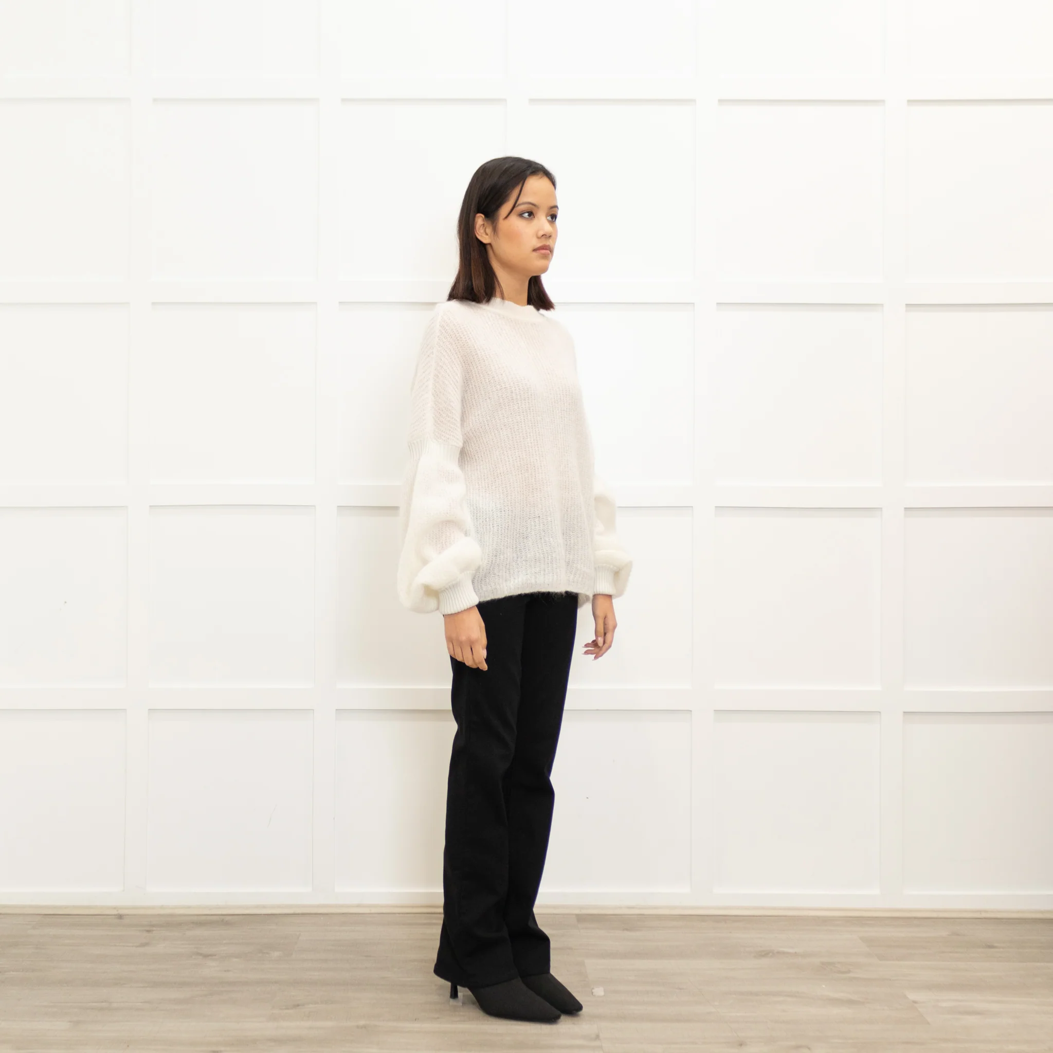 Sarah Pacini Cream Mohair Roundneck Jumper - Image 3