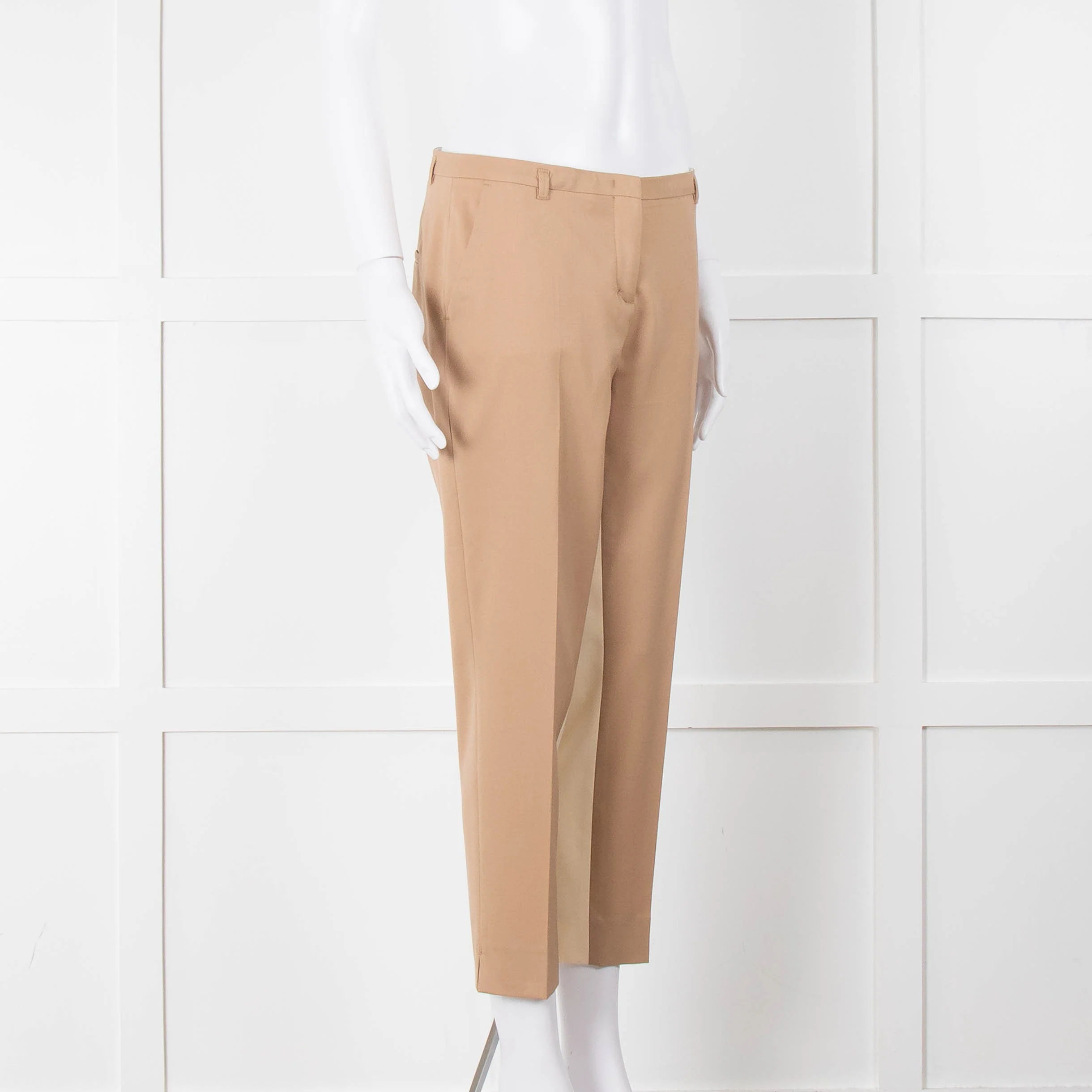 Schumacher Beige Cream Inner Leg Trim Wool Blend Trousers - Image 2