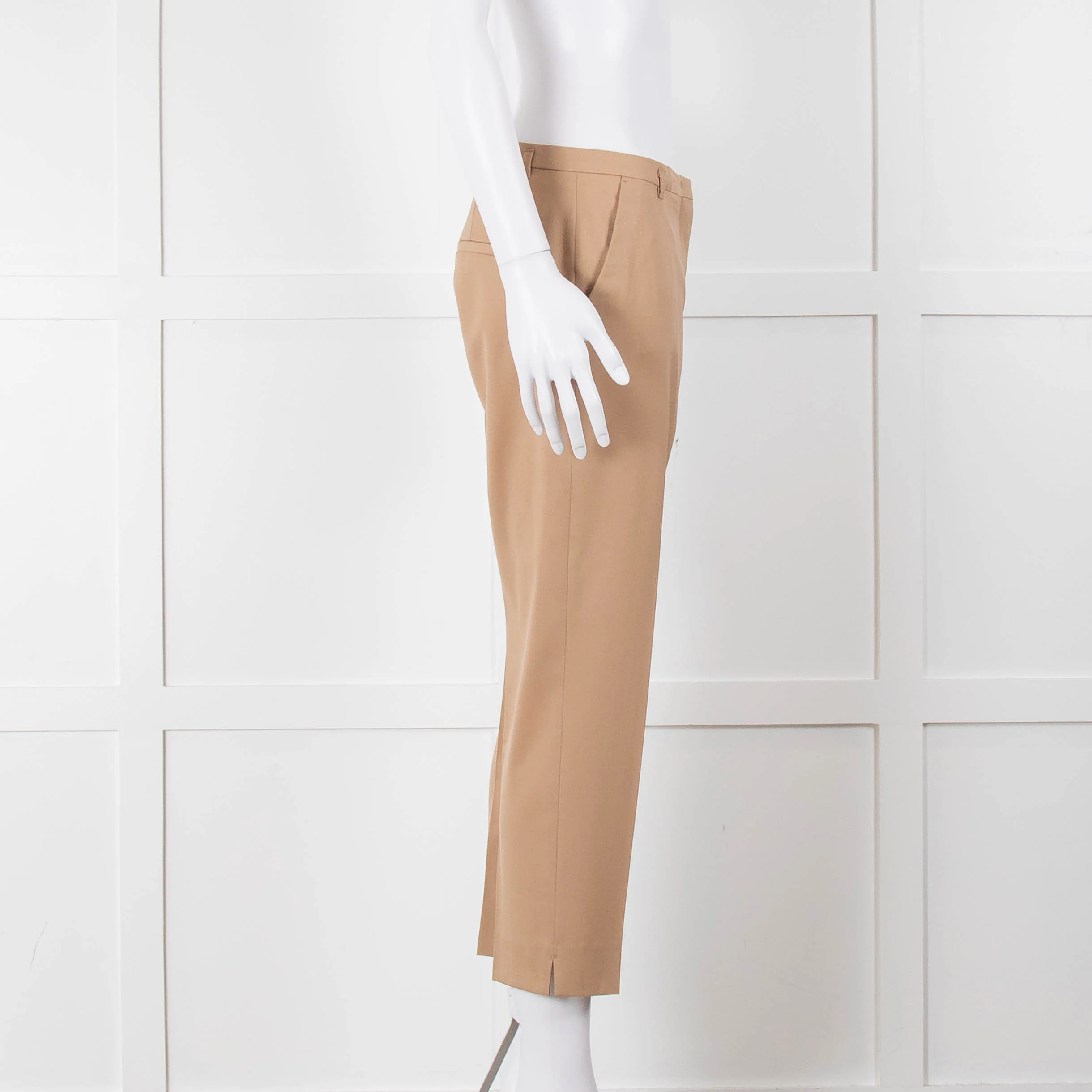 Schumacher Beige Cream Inner Leg Trim Wool Blend Trousers - Image 3