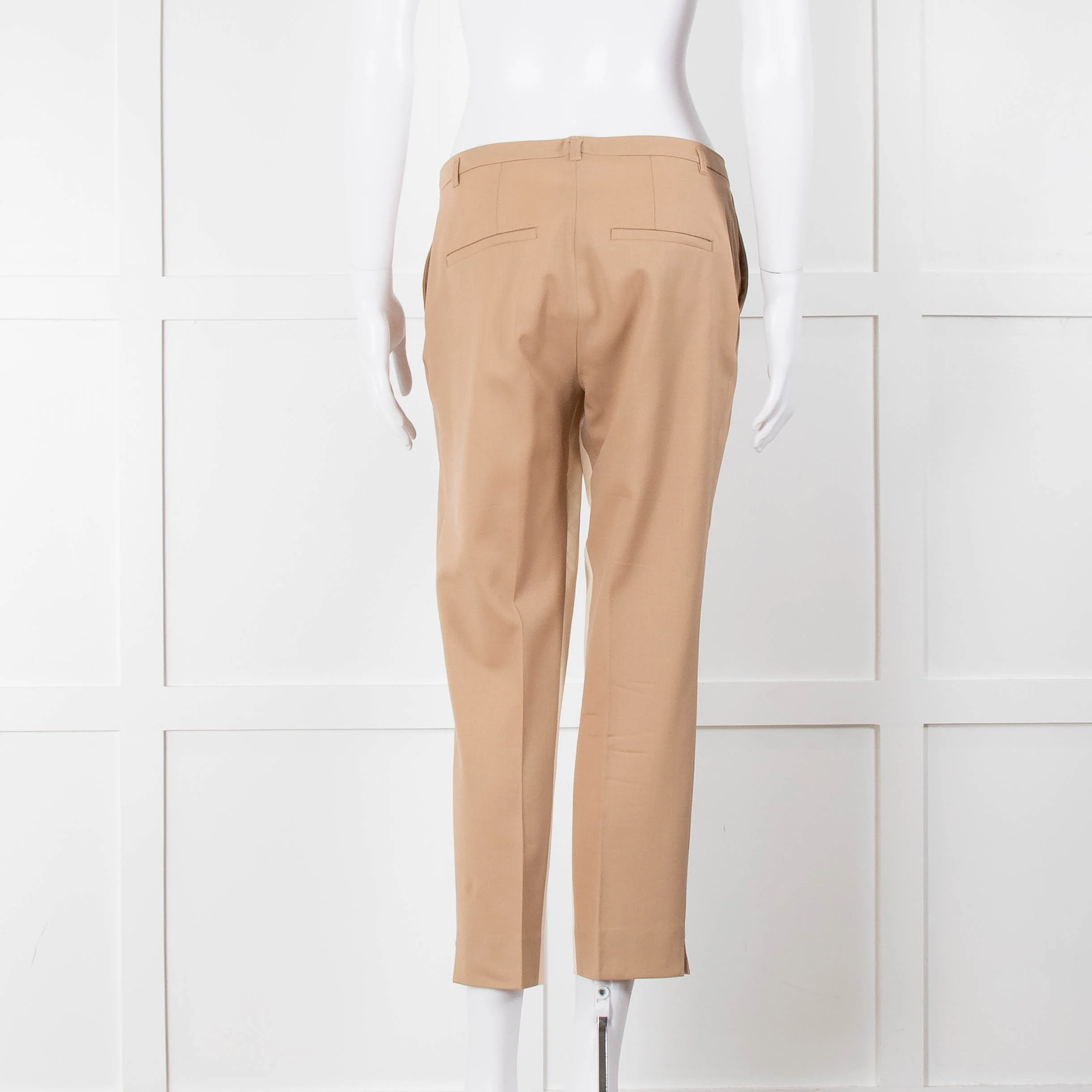 Schumacher Beige Cream Inner Leg Trim Wool Blend Trousers - Image 5