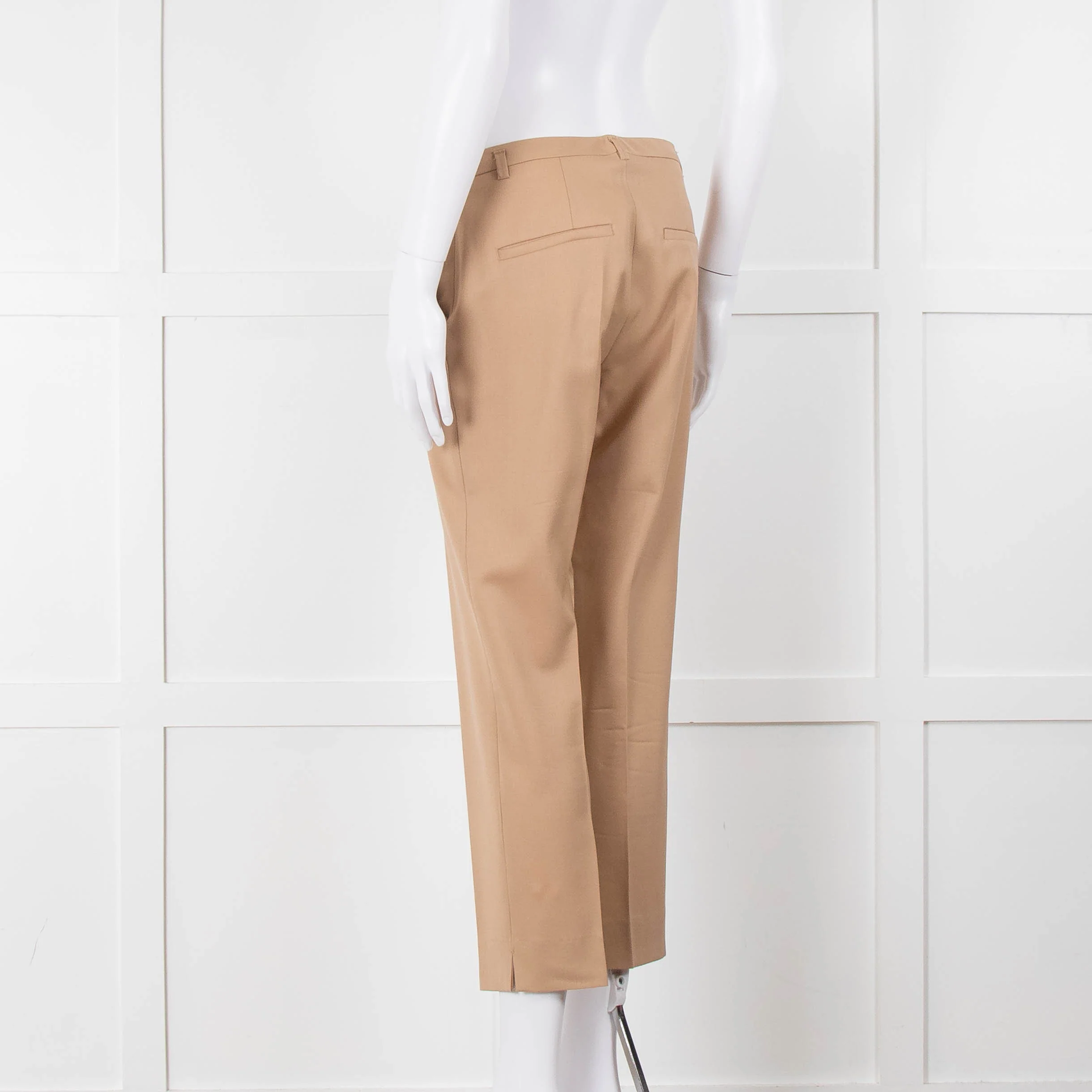 Schumacher Beige Cream Inner Leg Trim Wool Blend Trousers - Image 6