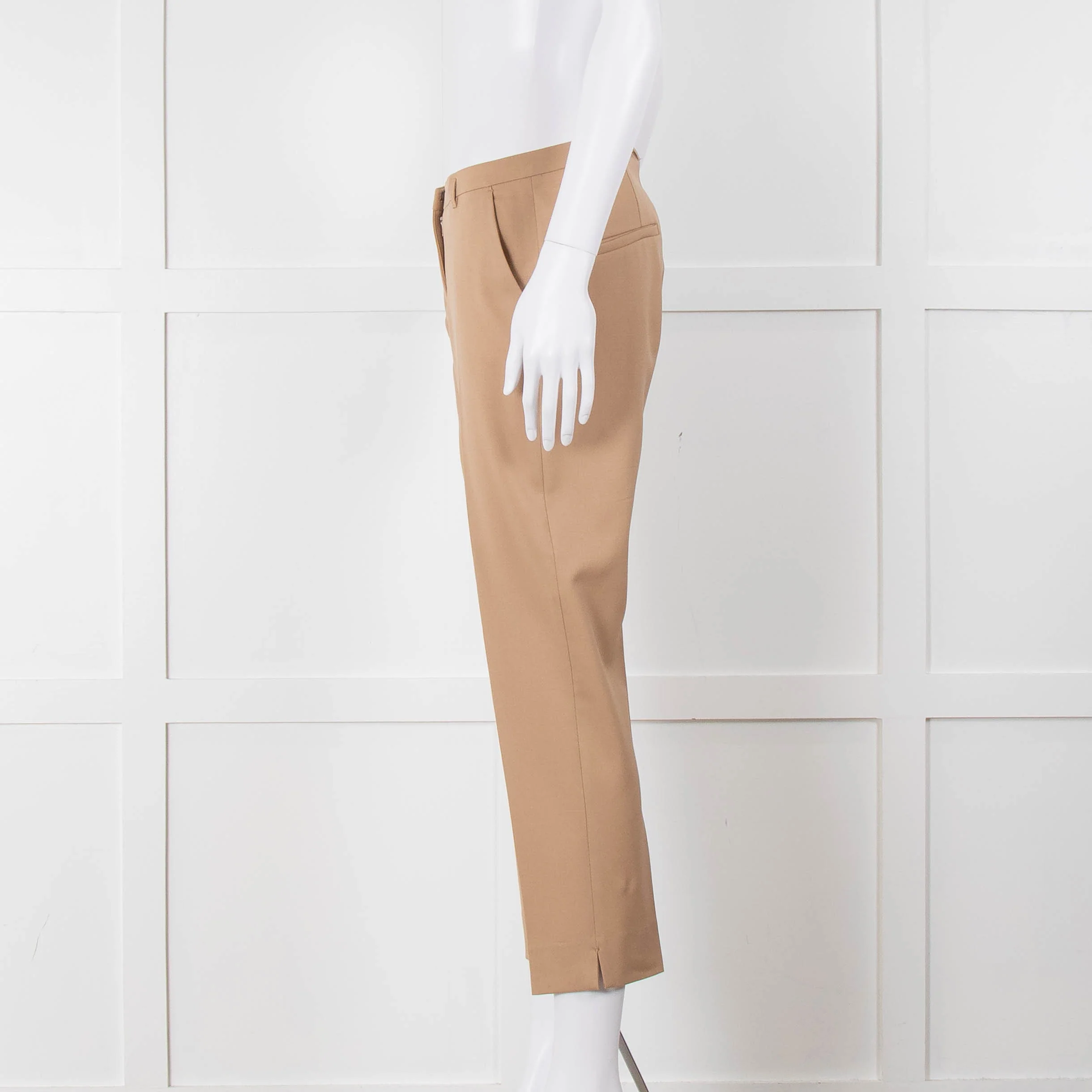 Schumacher Beige Cream Inner Leg Trim Wool Blend Trousers - Image 7