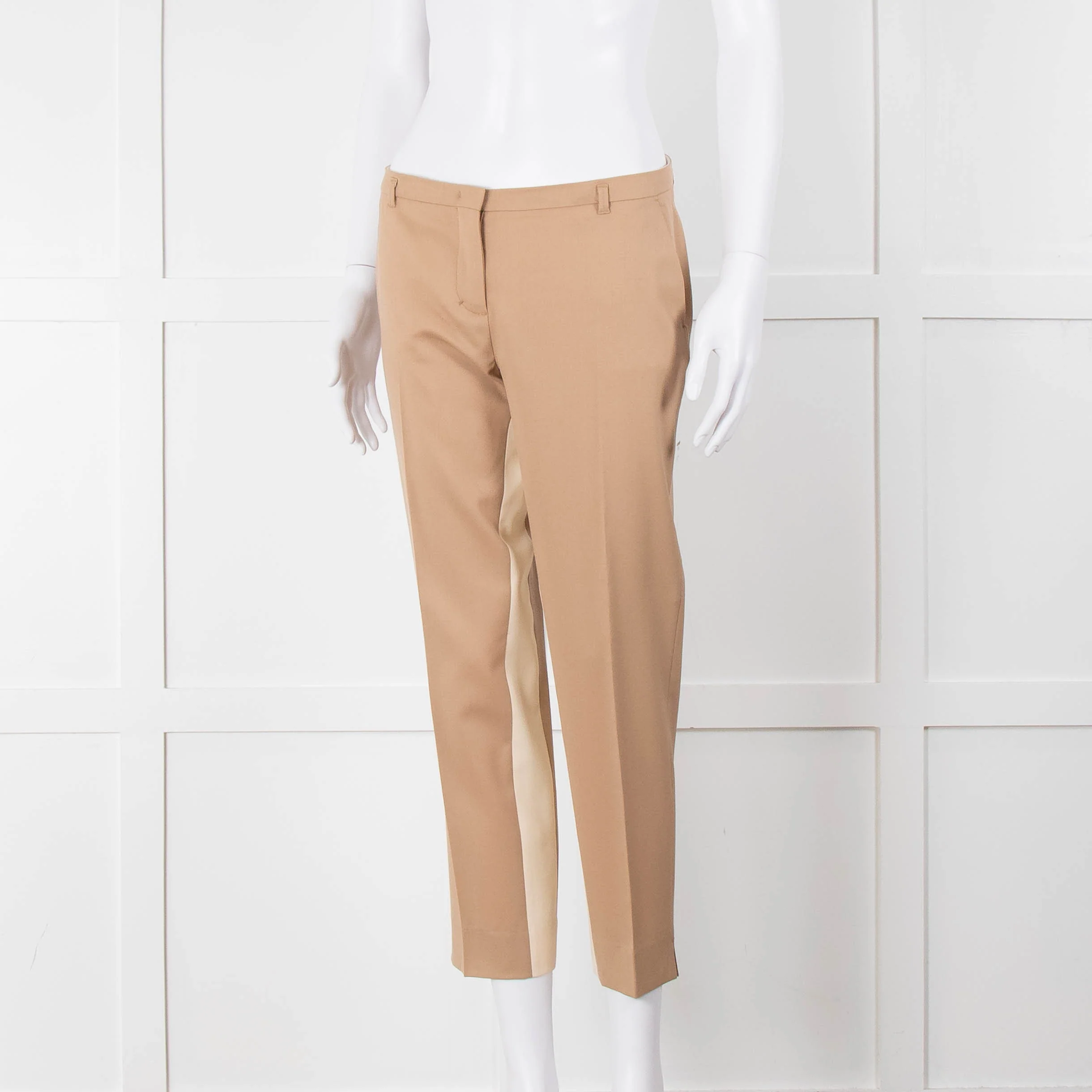 Schumacher Beige Cream Inner Leg Trim Wool Blend Trousers - Image 8