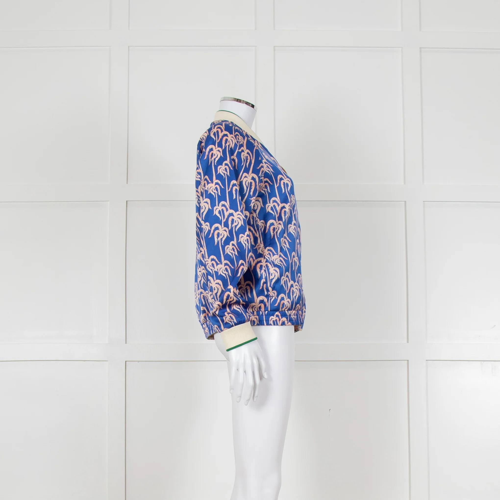Scotch & Soda Blue and Pink Palm Print Reversible Bomber Jacket - Image 3