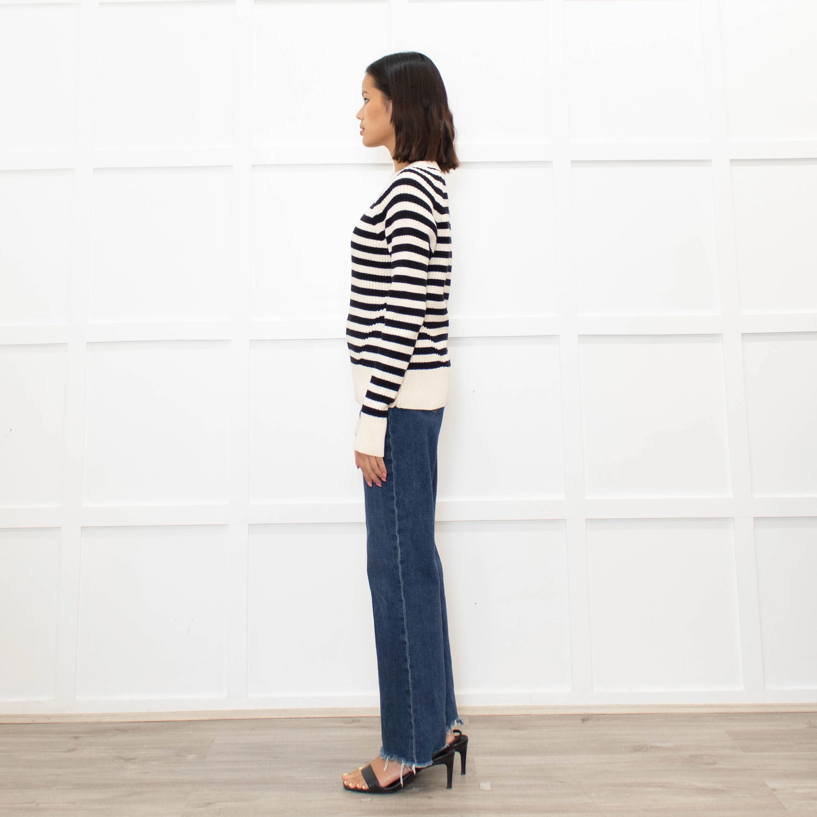 Scotch & Soda Cream and Black Cotton Knitted Jumper - Image 6