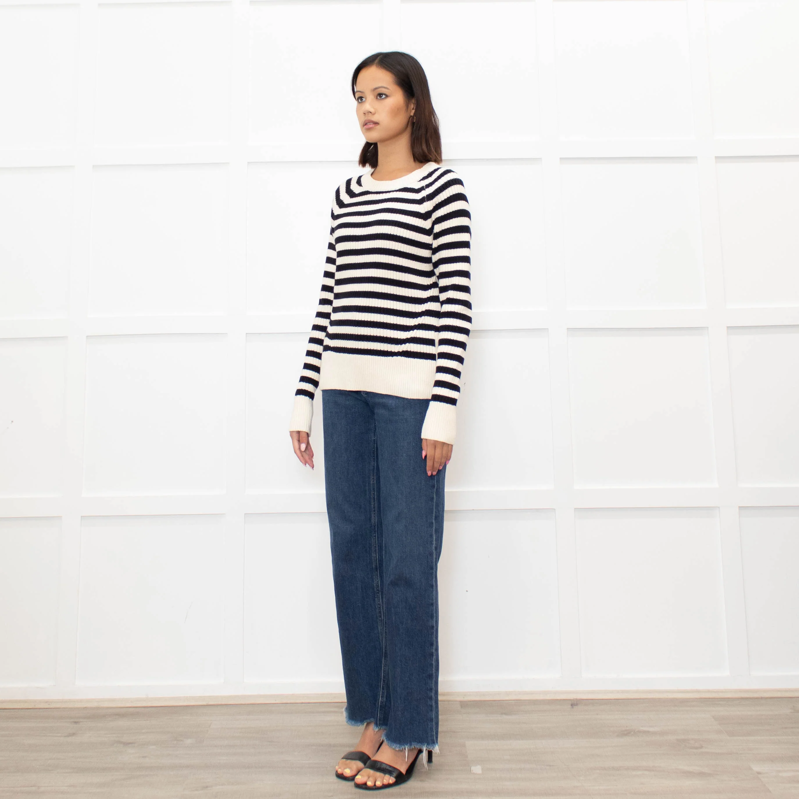 Scotch & Soda Cream and Black Cotton Knitted Jumper - Image 7
