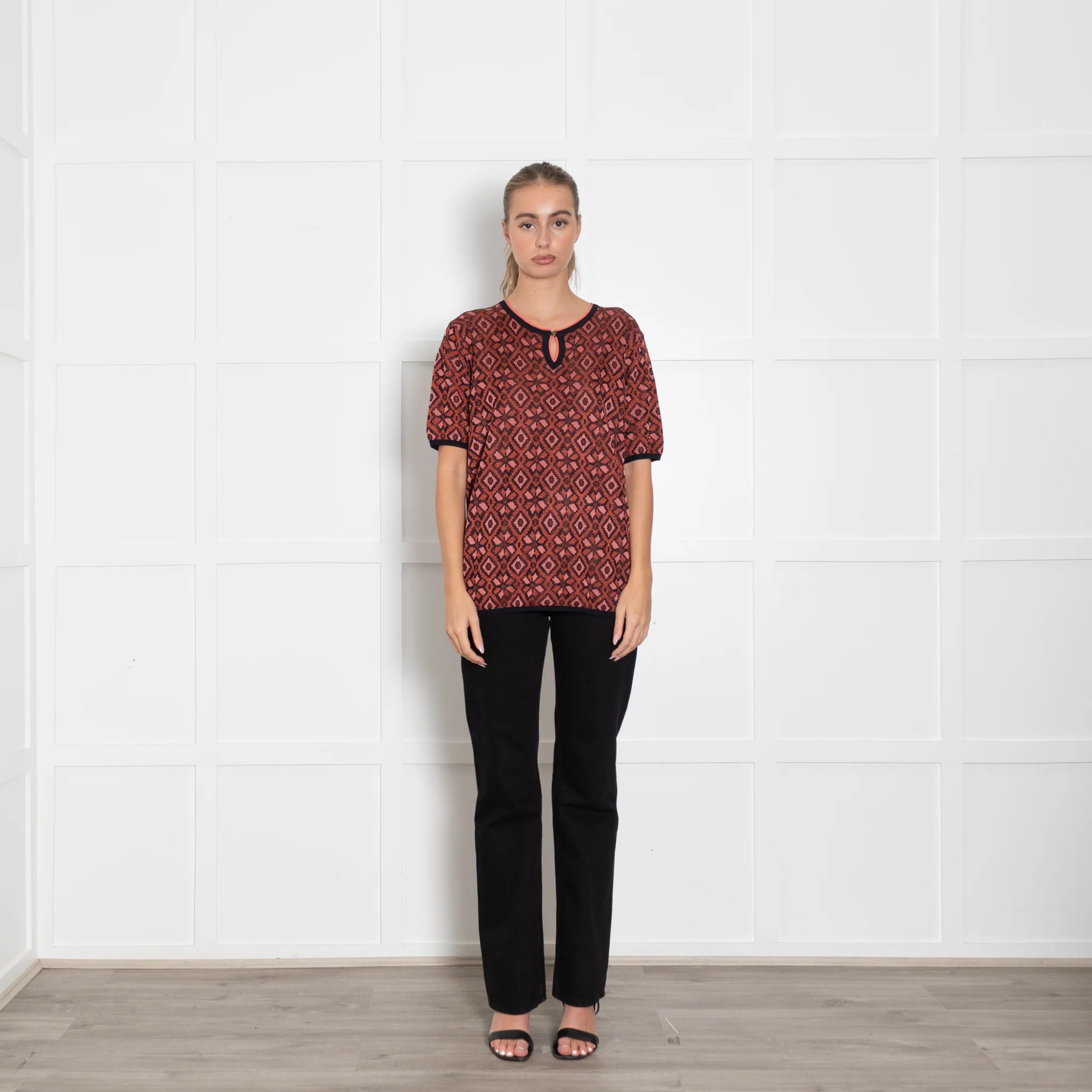Scotch & Soda Red Metallic Knit Top