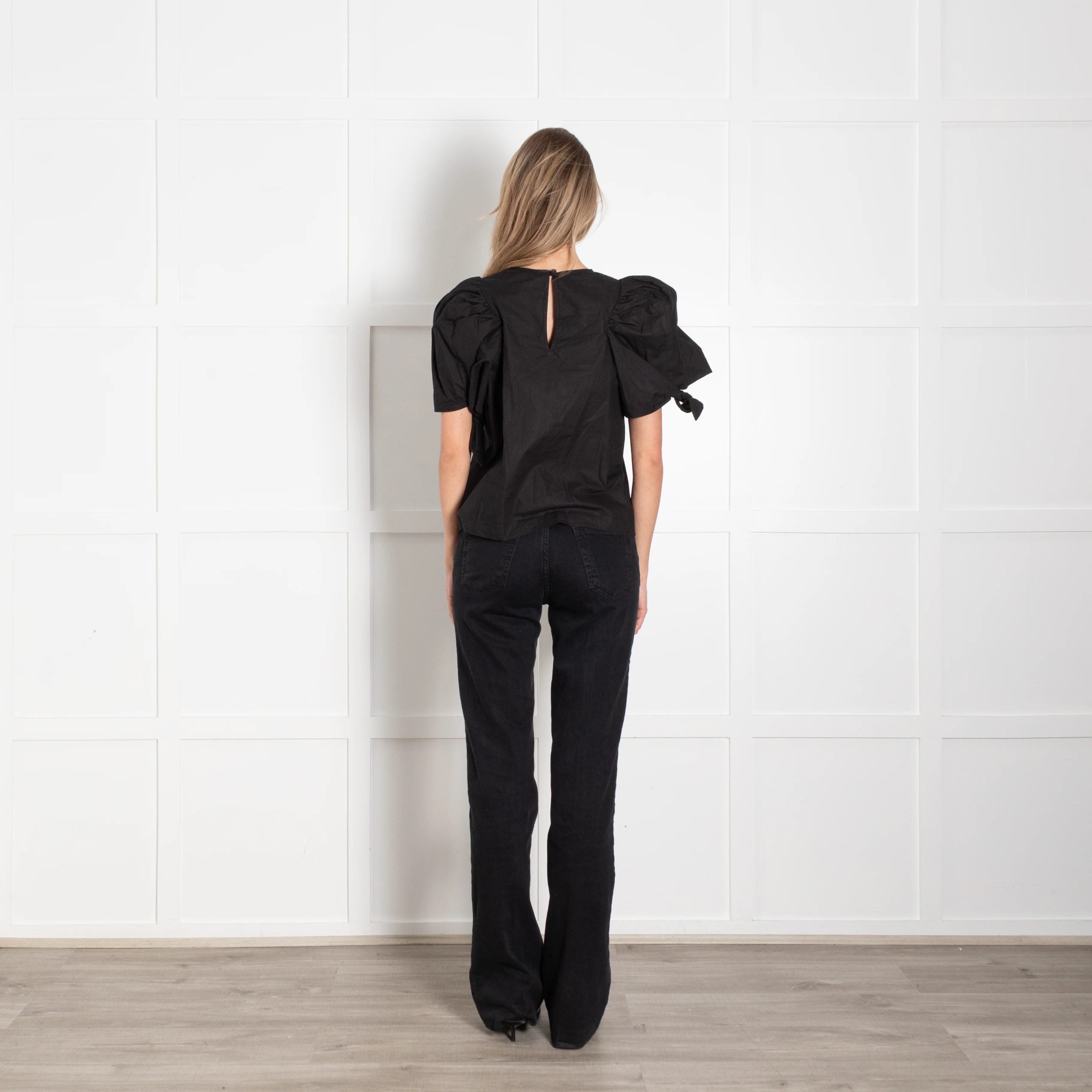 Sea New York Black Cotton Puff Sleeve Top - Image 5
