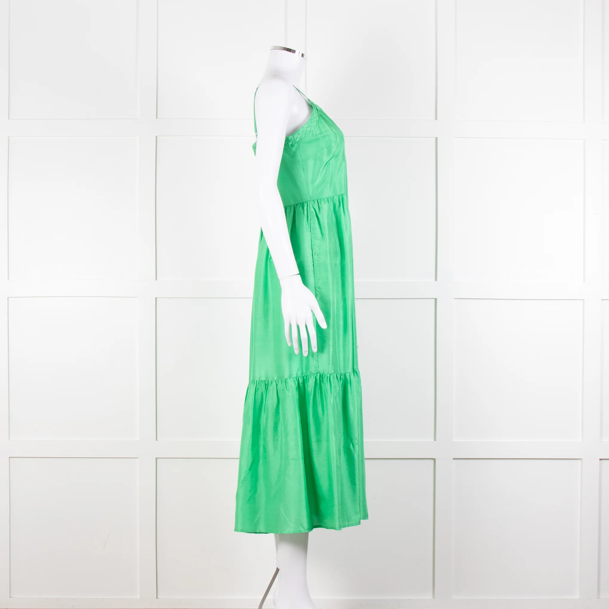 Sea New York Green Silk Dress with Braided Neckline - Image 7