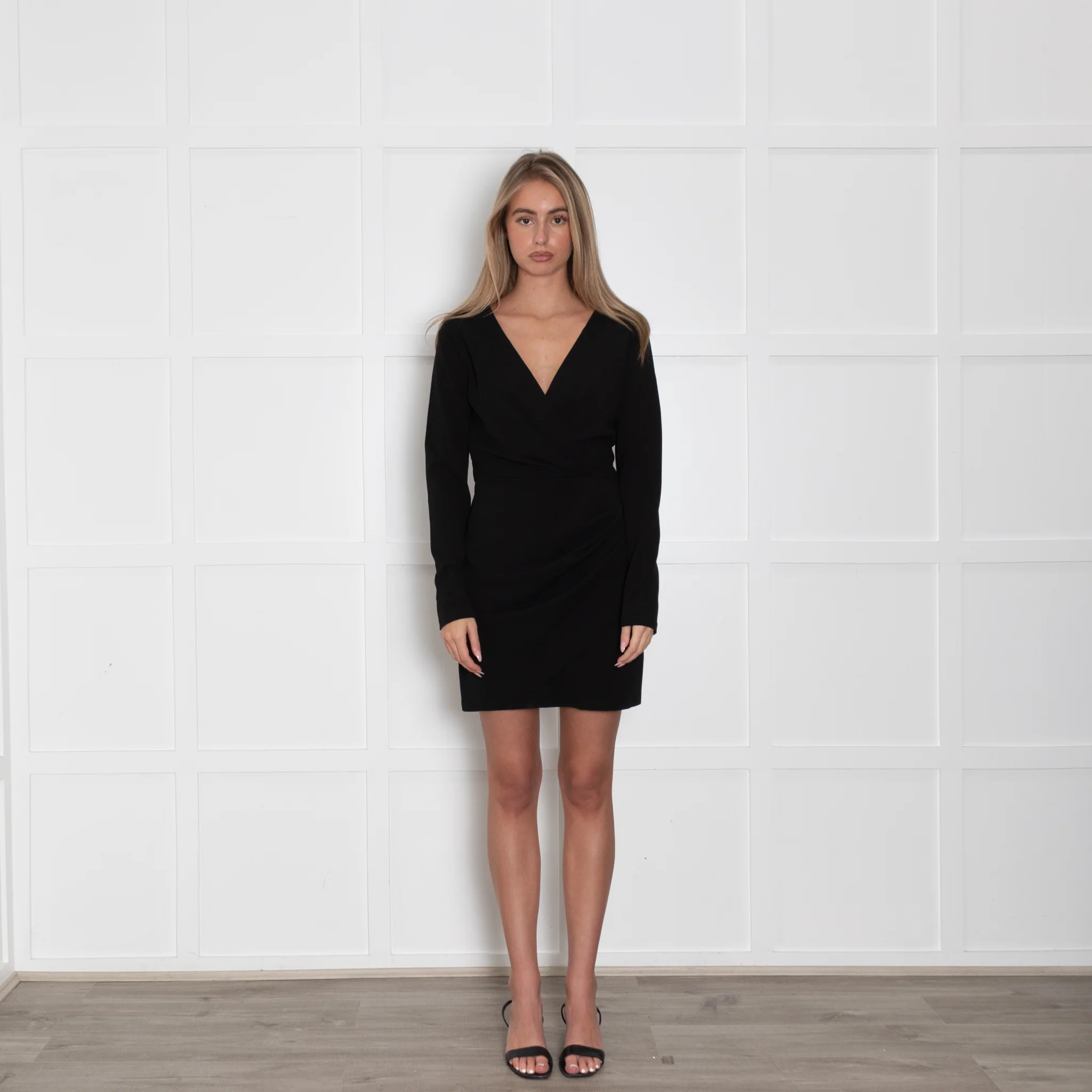 Second Female Black Long Sleeve Kos Mini Dress