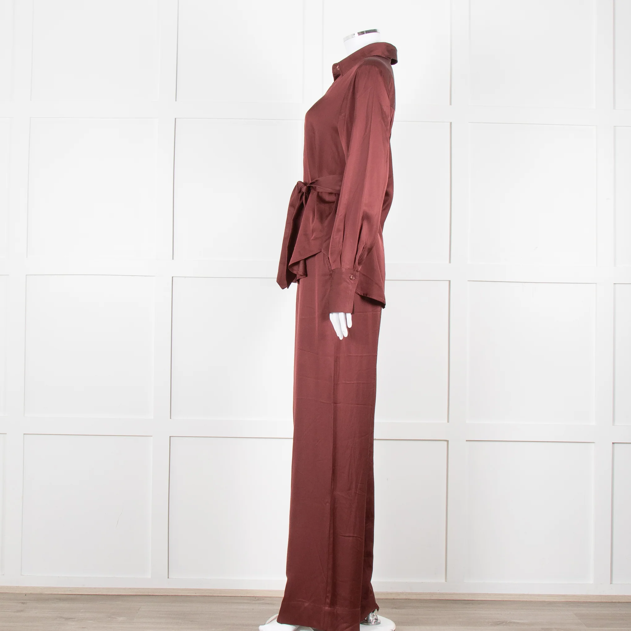 Second Female Brown Satin Wide Leg Trousers - Image 15