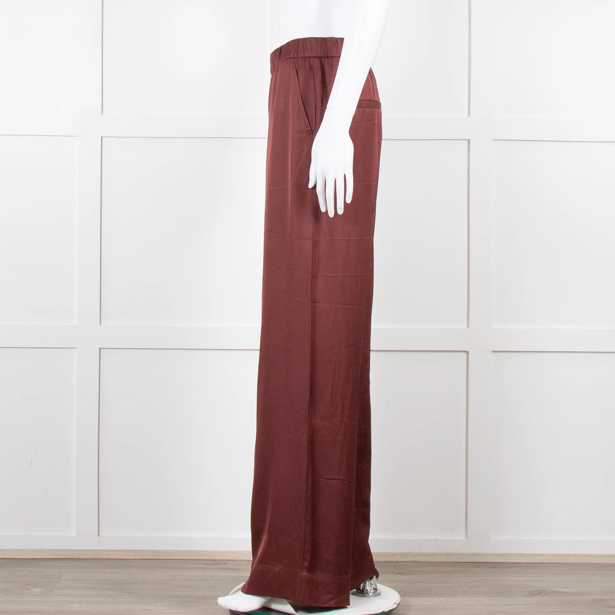 Second Female Brown Satin Wide Leg Trousers - Image 8