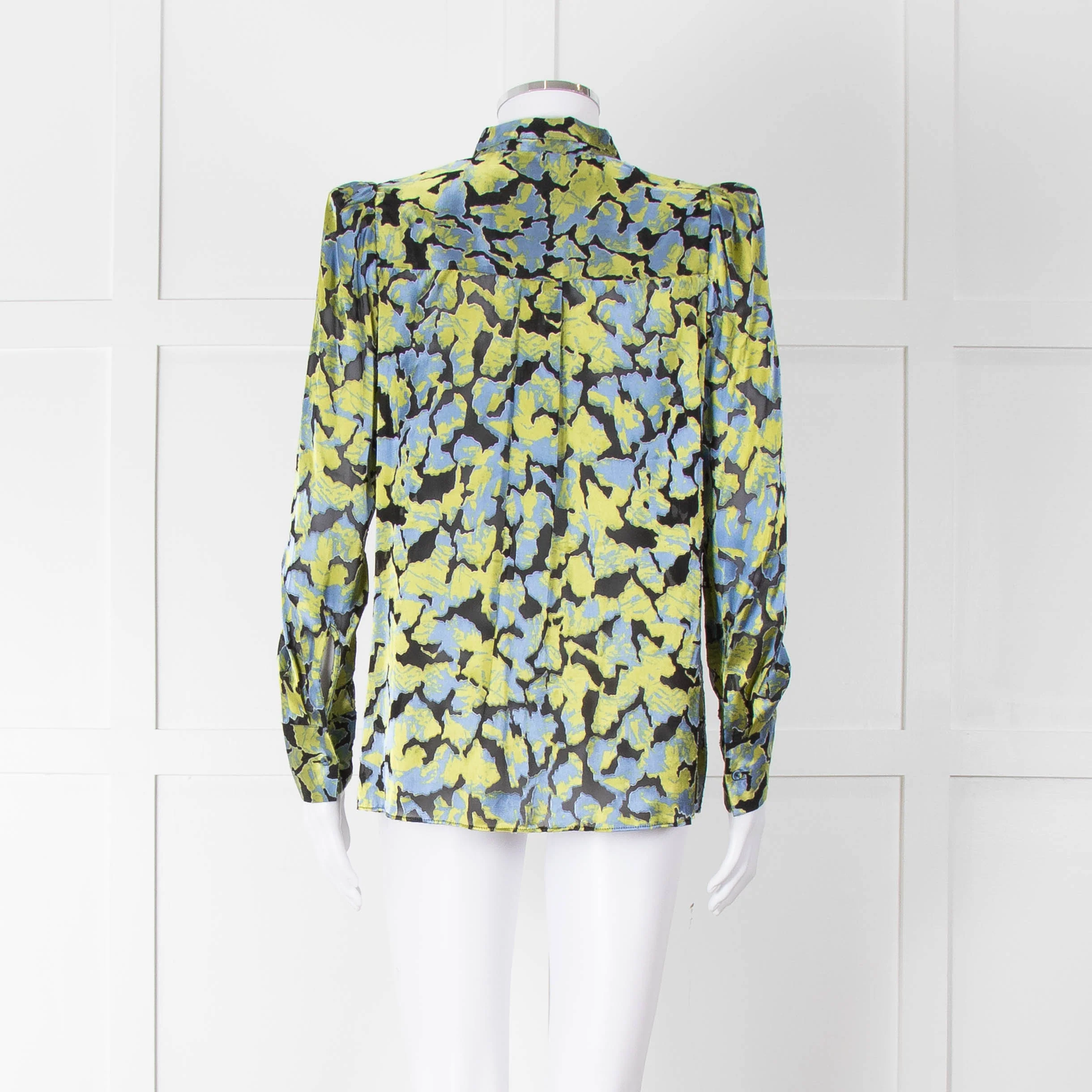 Second Female Green And Blue Flower Pattern Shirt - Image 5