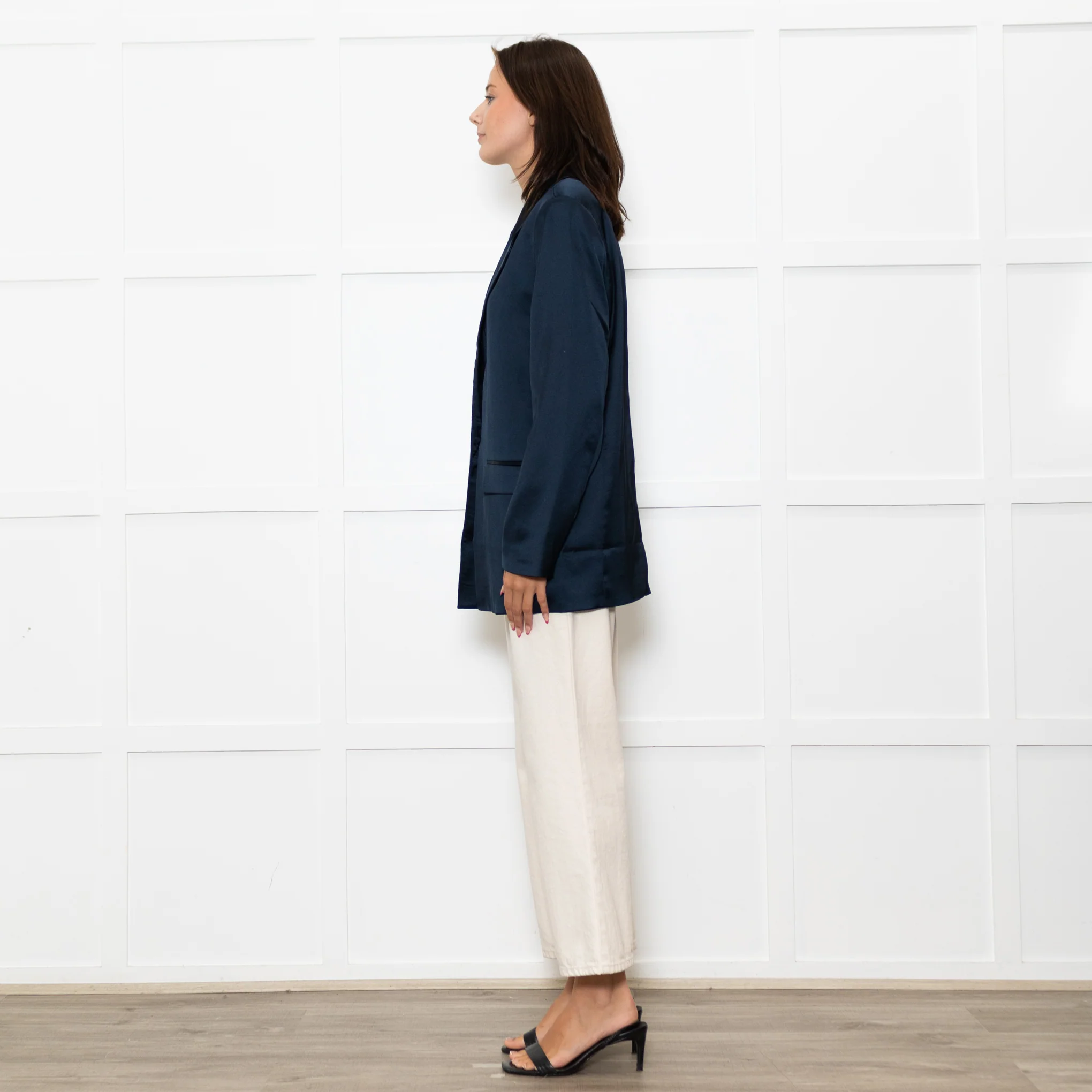 Second Female Midnight Blue Satin Jacket - Image 4