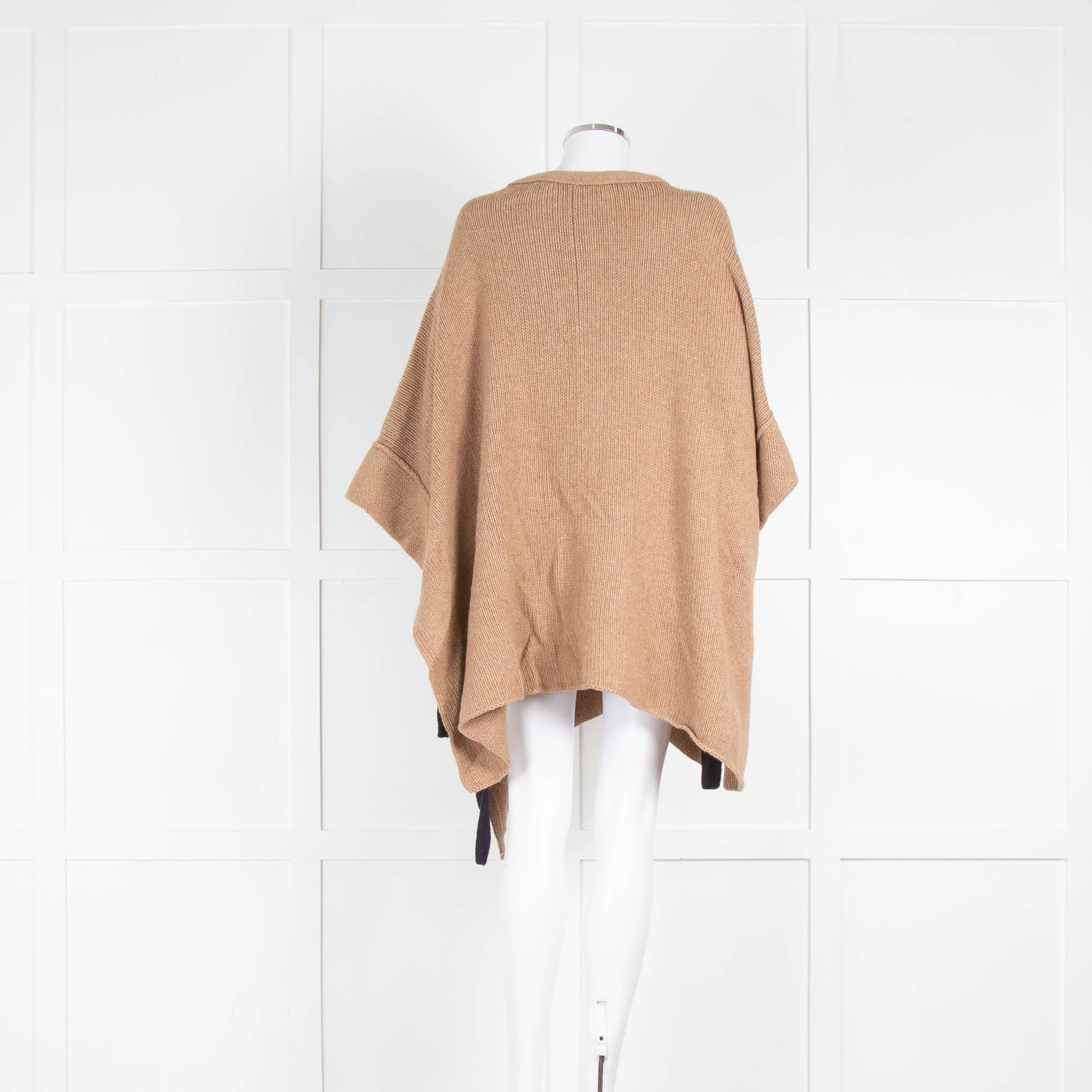 See By Chloe Camel Knitted Poncho with Detachable Hood - Image 5