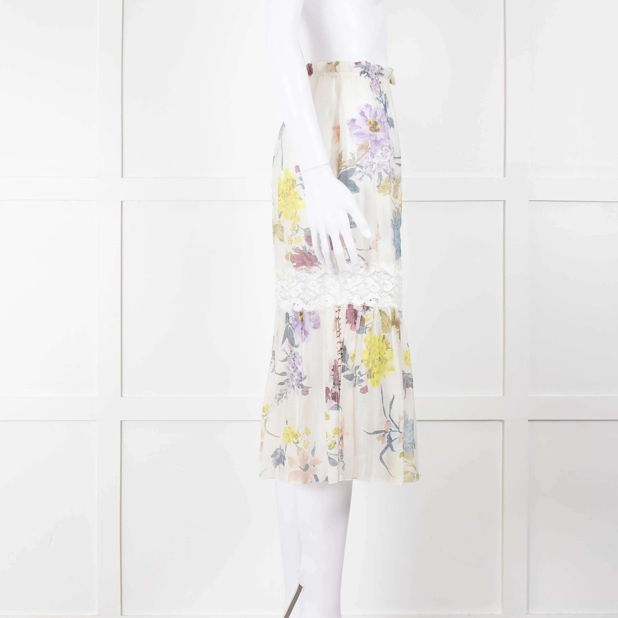See By Chloe Cream Multi Floral Skirt - Image 3