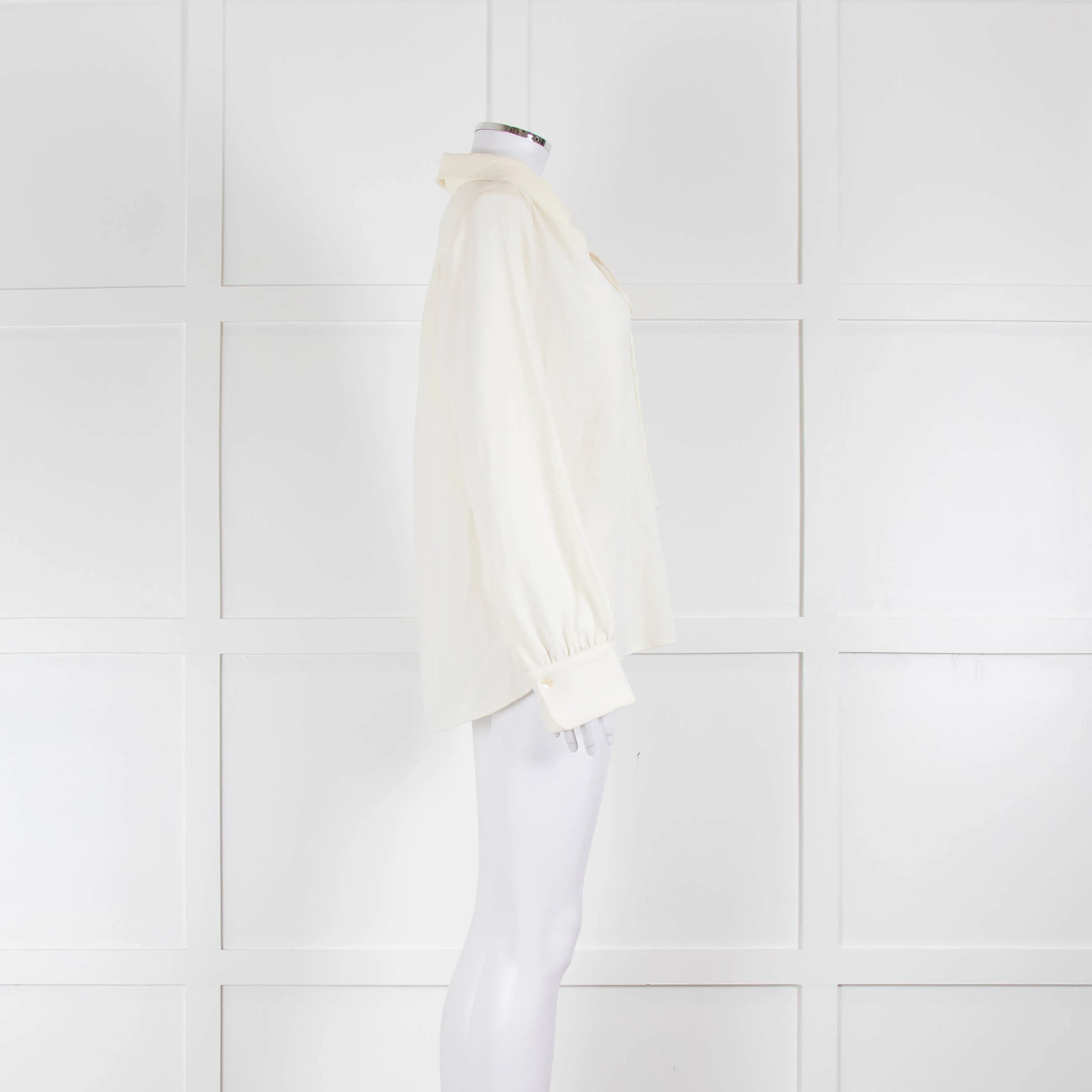 See By Chloe Cream Top With Collar And Tie Neck - Image 2