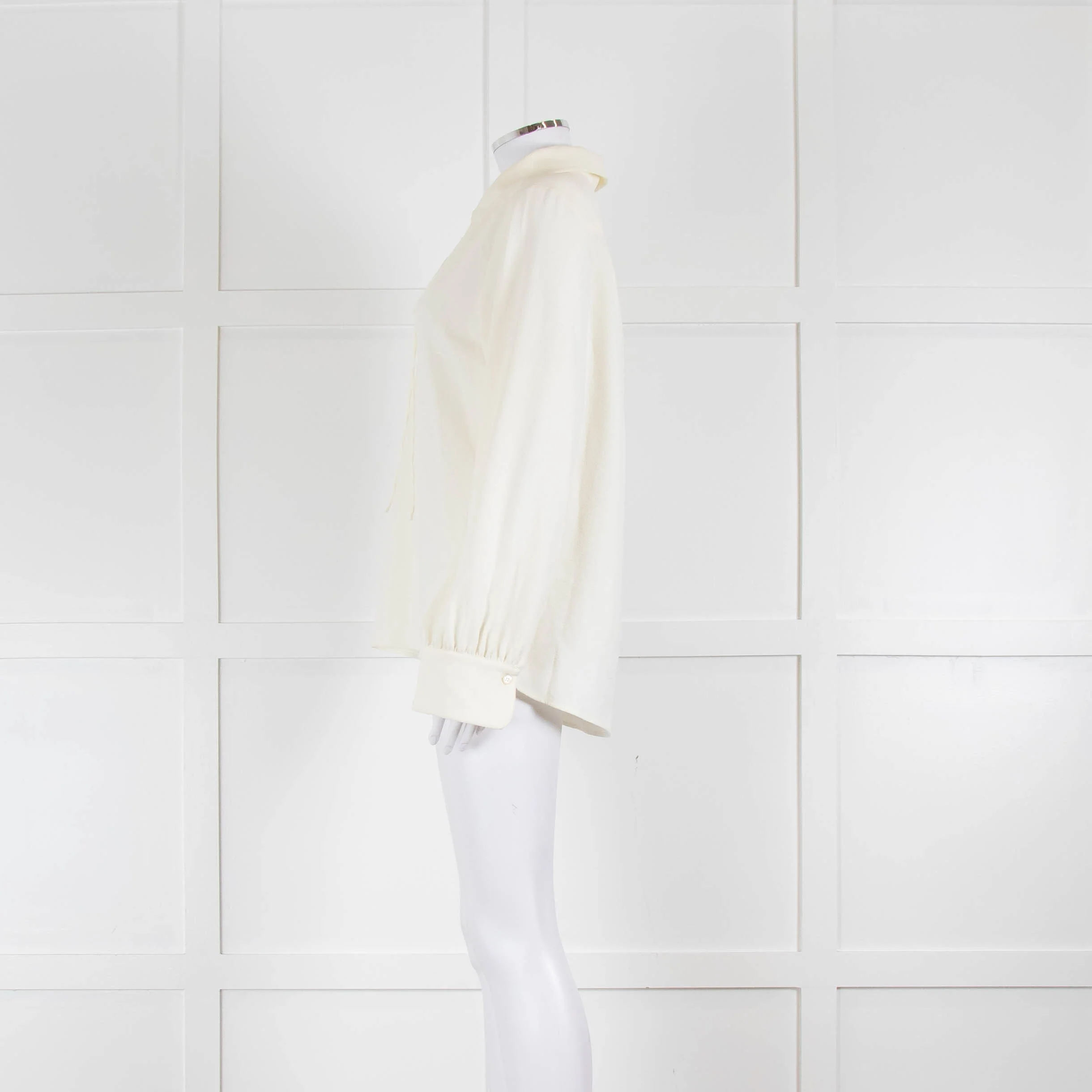 See By Chloe Cream Top With Collar And Tie Neck - Image 4