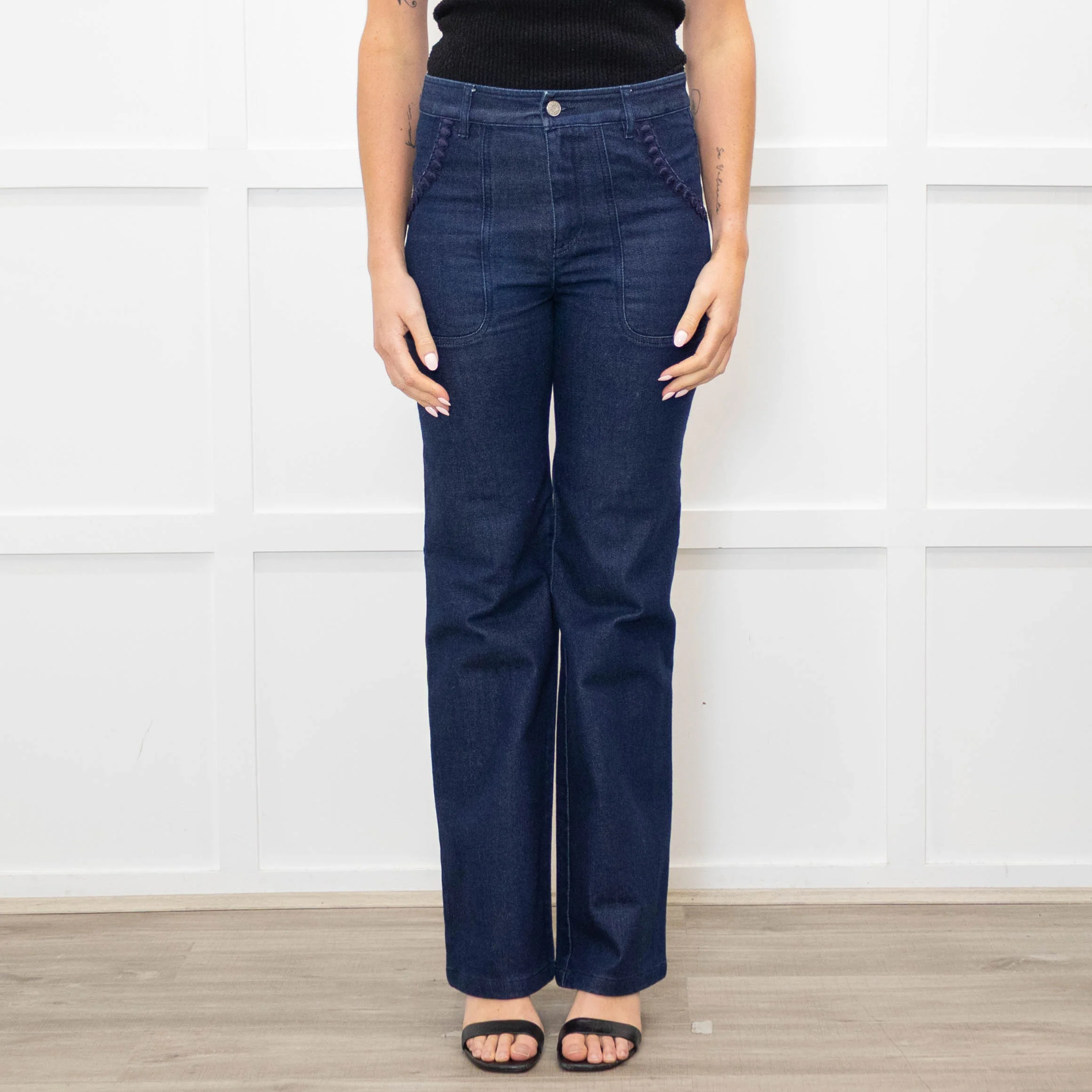 See By Chloe Dark Denim Flare Jeans - Image 2