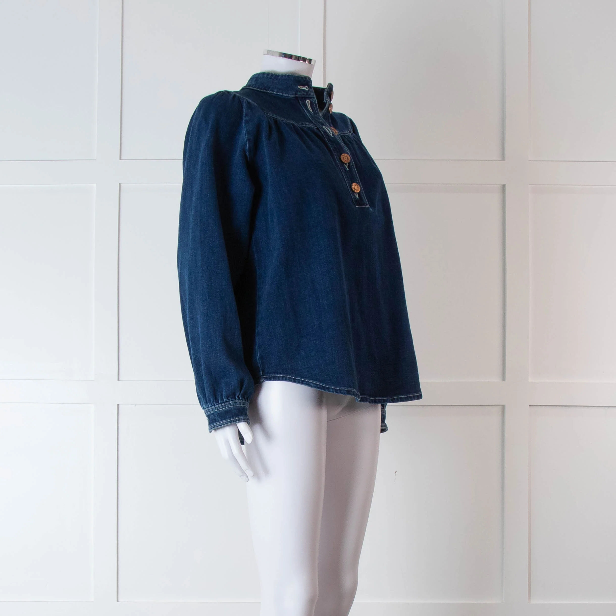 See By Chloe Dark Denim Long Sleeve Shirt - Image 2