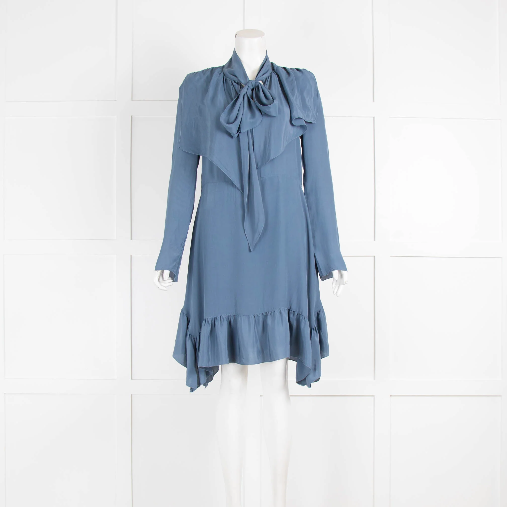 See by Chloe Dusty Blue Frilled Mini Dress