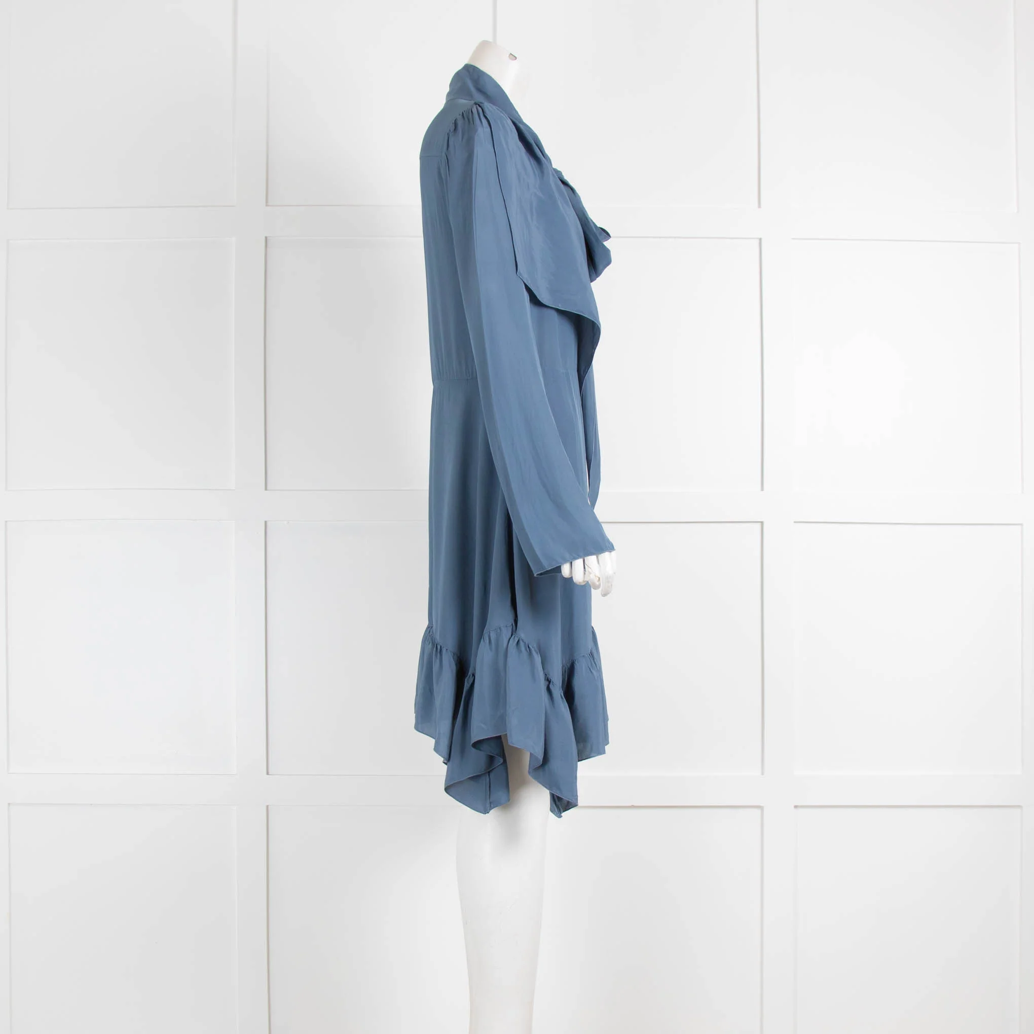See by Chloe Dusty Blue Frilled Mini Dress - Image 2