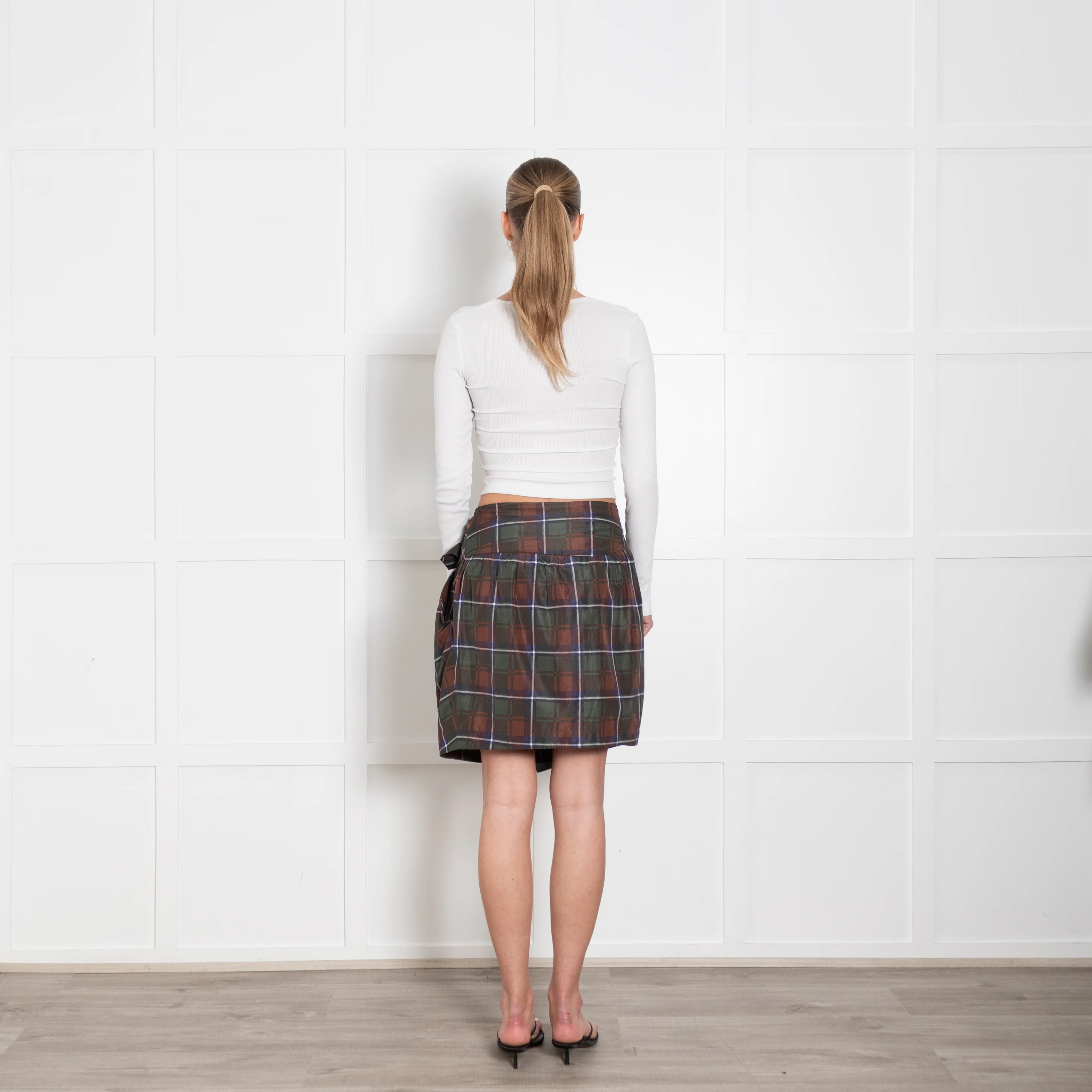See By Chloe Green Brown Tartan Buckle Detail Mini Skirt - Image 5