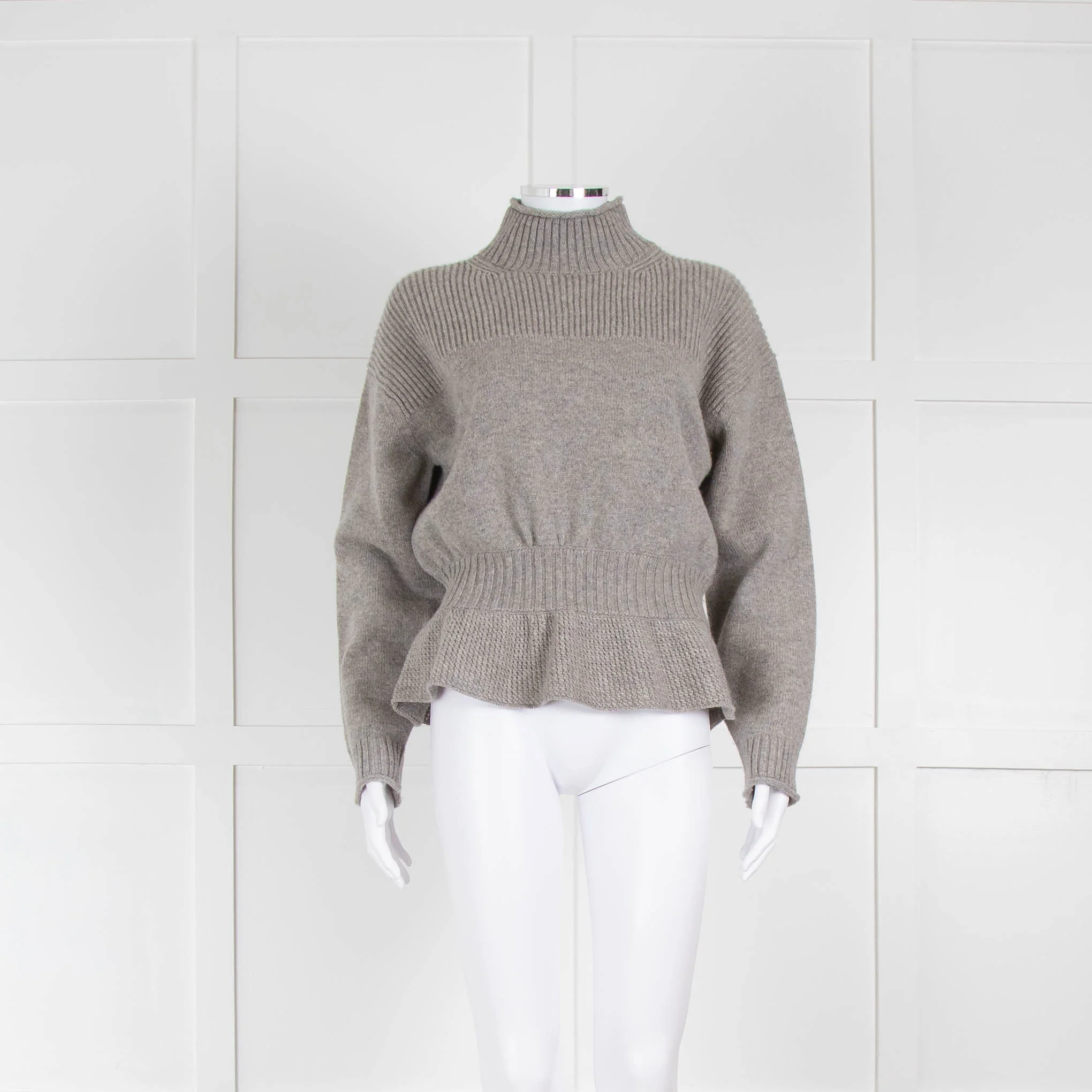 See By Chloe Grey Frill Hem Knitted Jumper