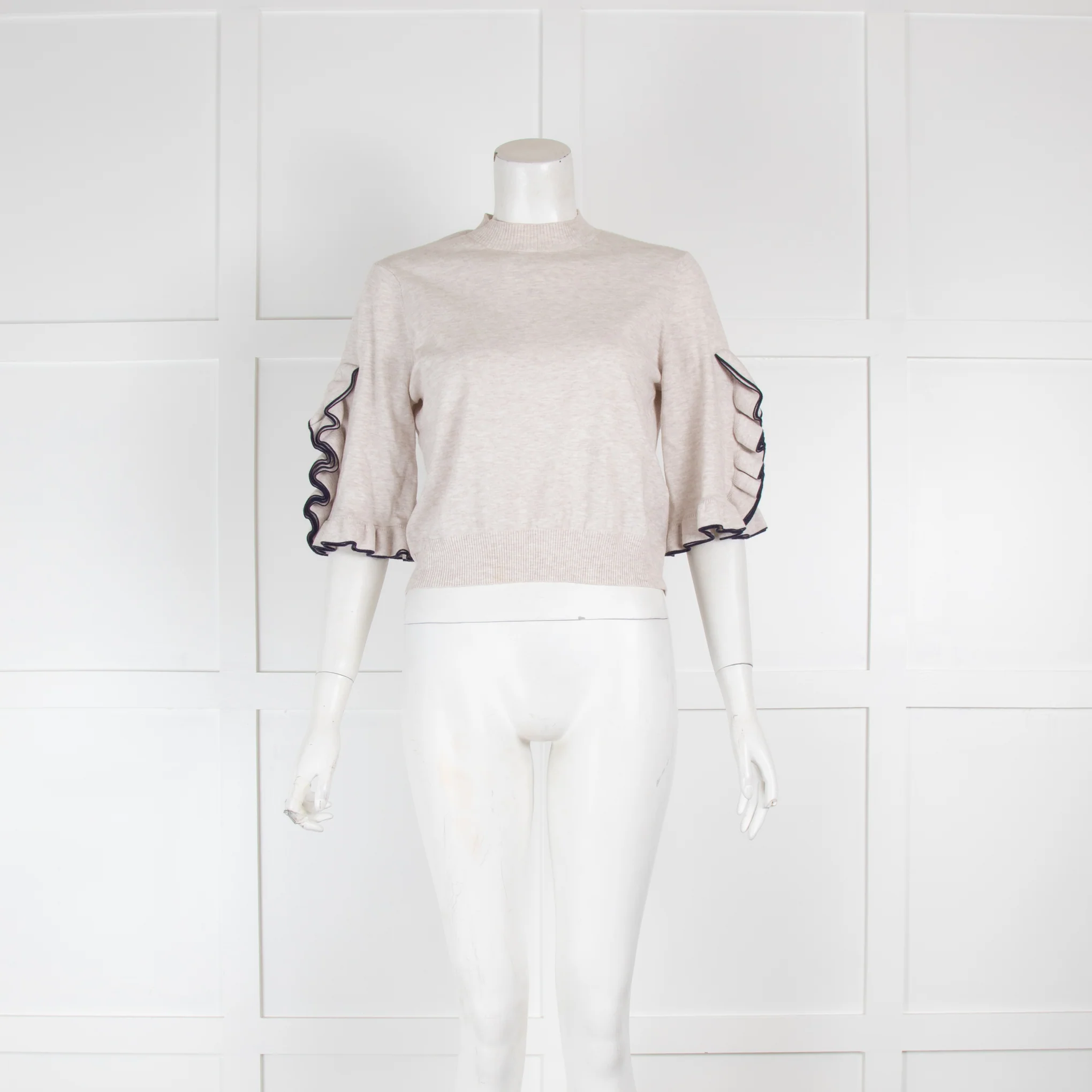 See By Chloe Grey Ruffle Sleeve Knit