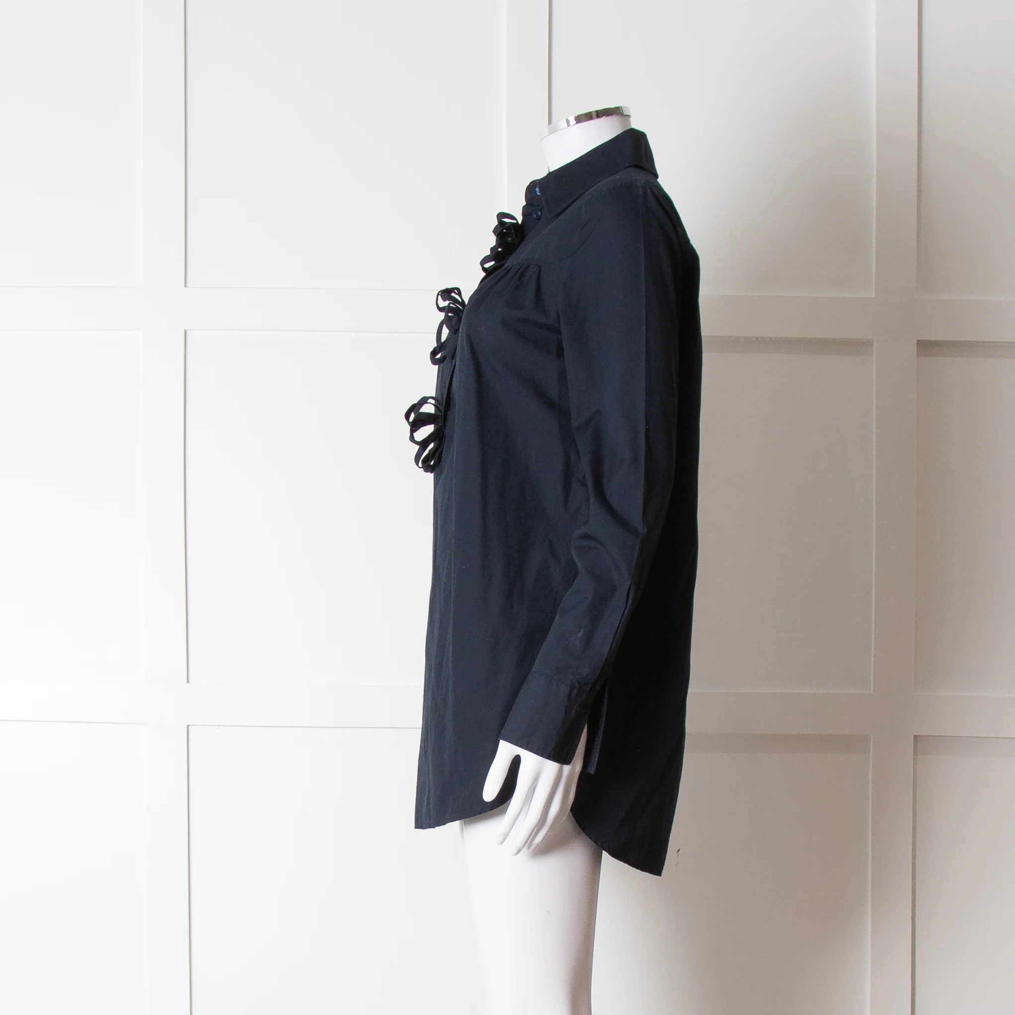 See By Chloe Navy Blue Flower Detail Cotton Top - Image 3