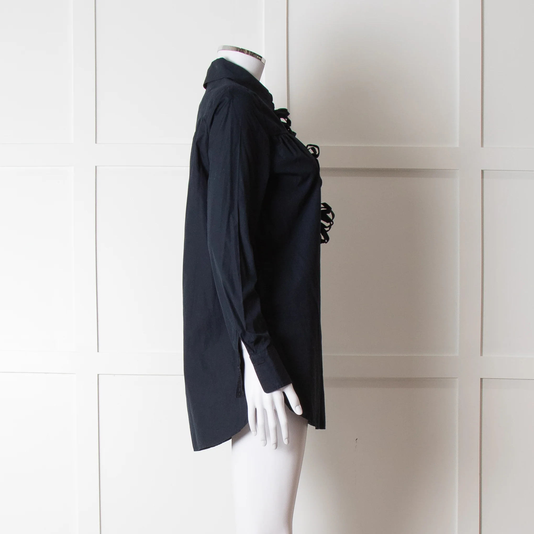 See By Chloe Navy Blue Flower Detail Cotton Top - Image 7