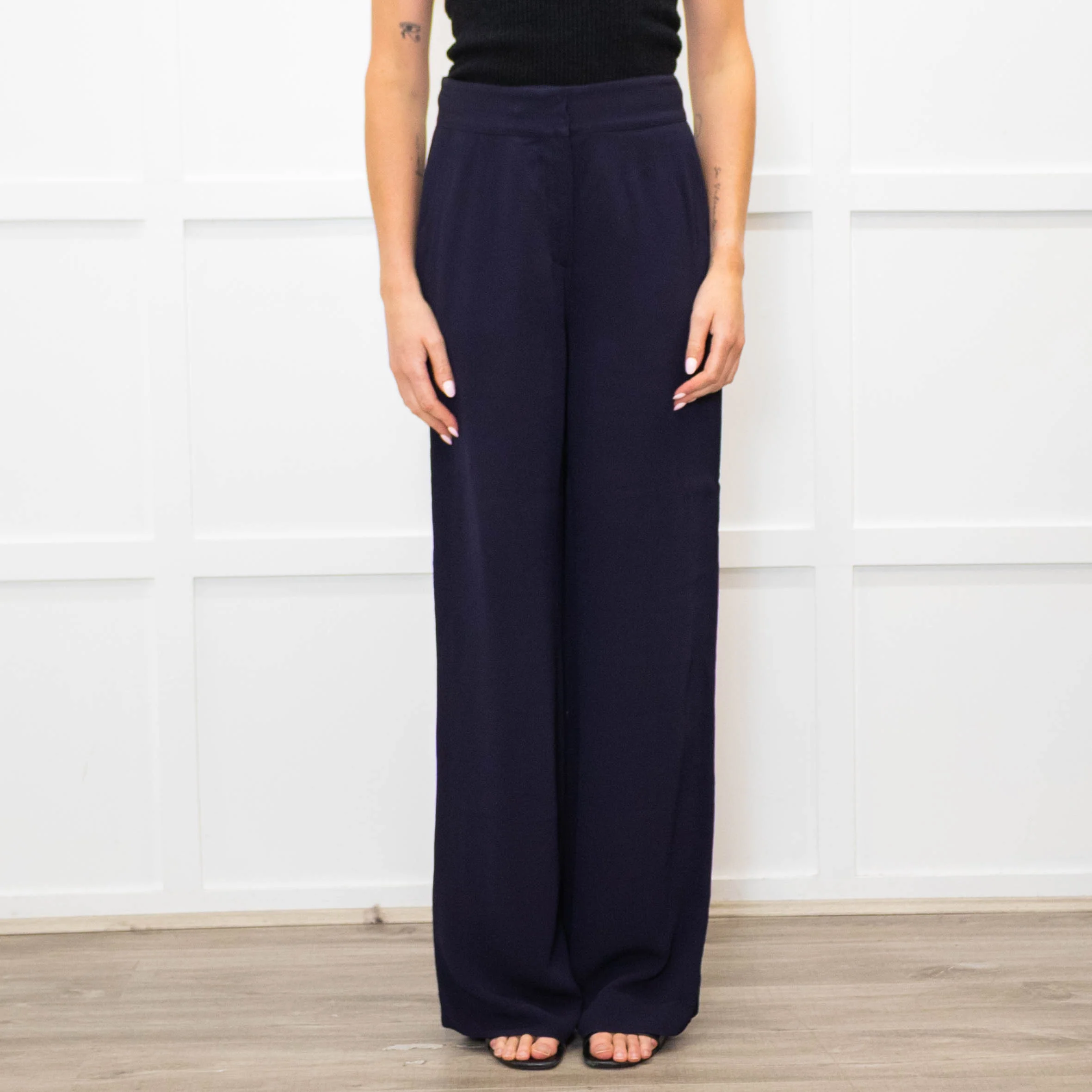 See By Chloe Navy Blue Wide Leg Trousers - Image 2