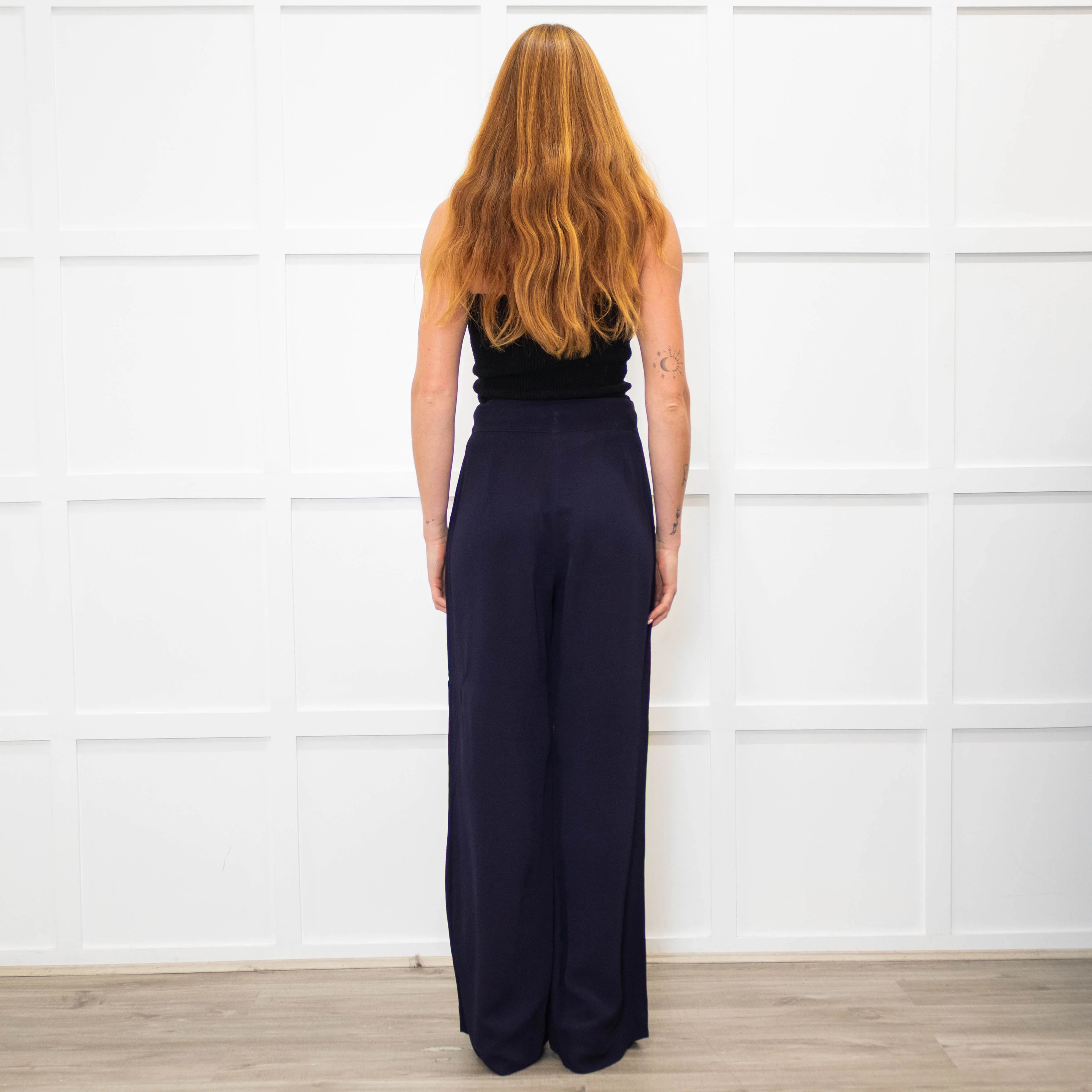 See By Chloe Navy Blue Wide Leg Trousers - Image 5