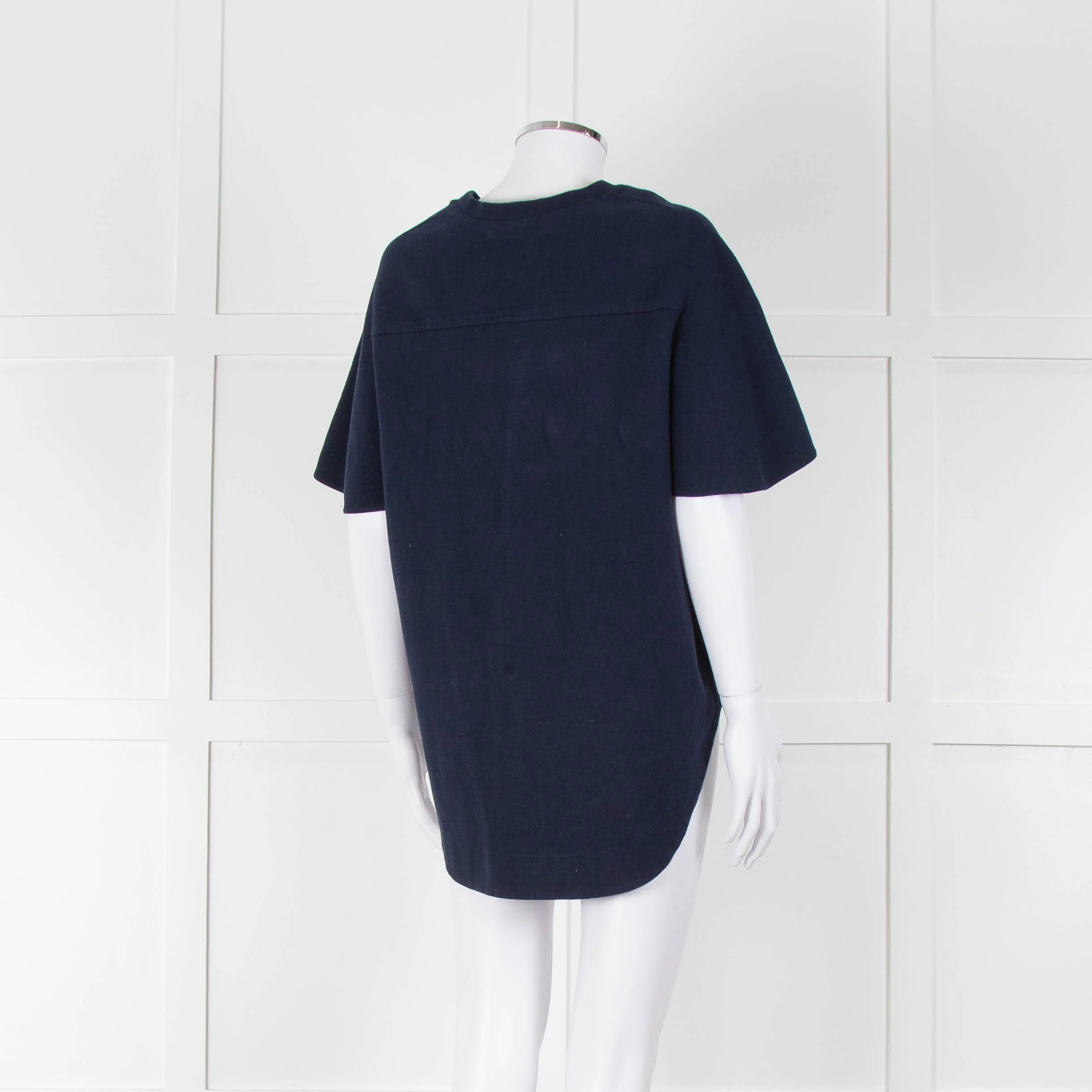 See By Chloe Navy Denim Front Short Sleeve Top - Image 4