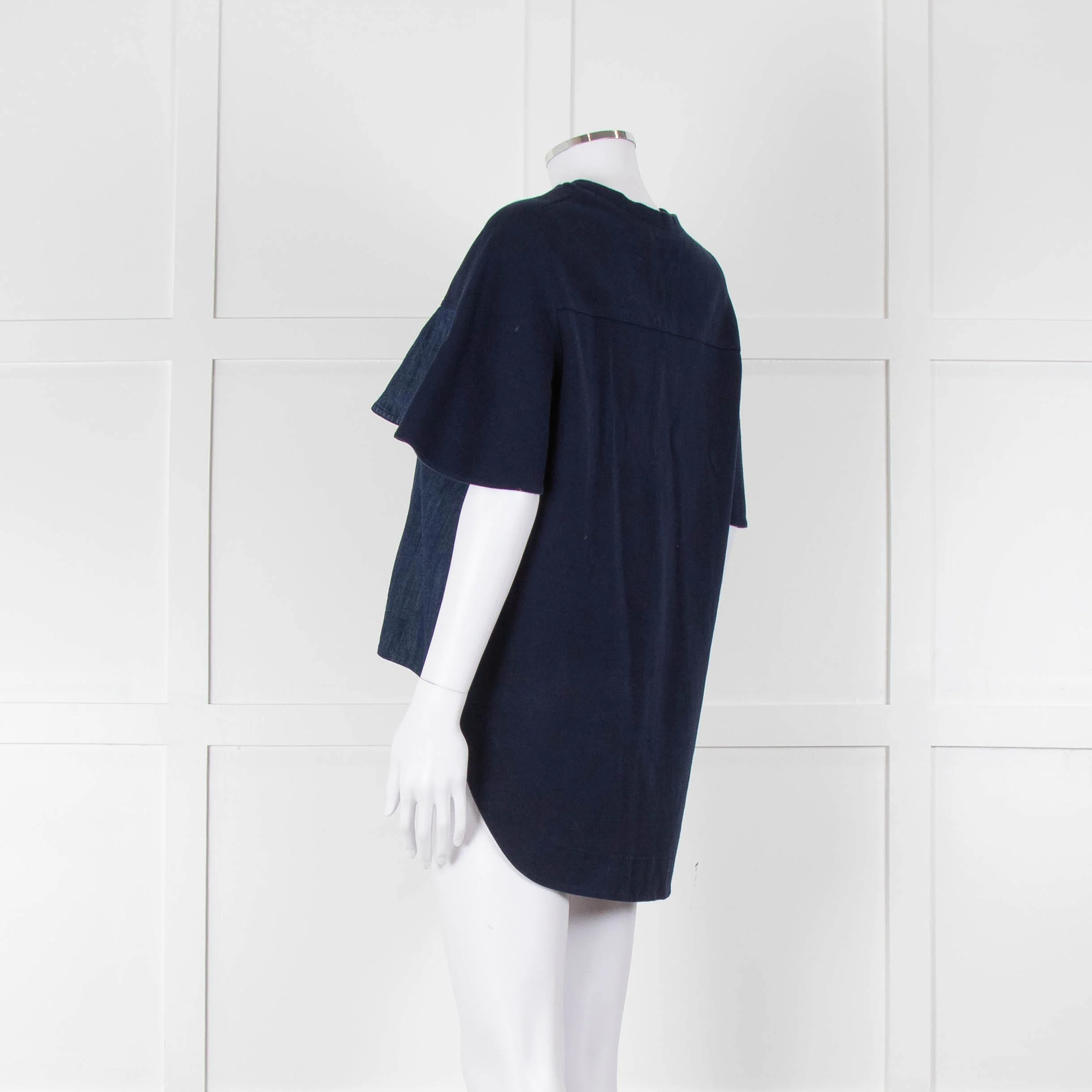 See By Chloe Navy Denim Front Short Sleeve Top - Image 6