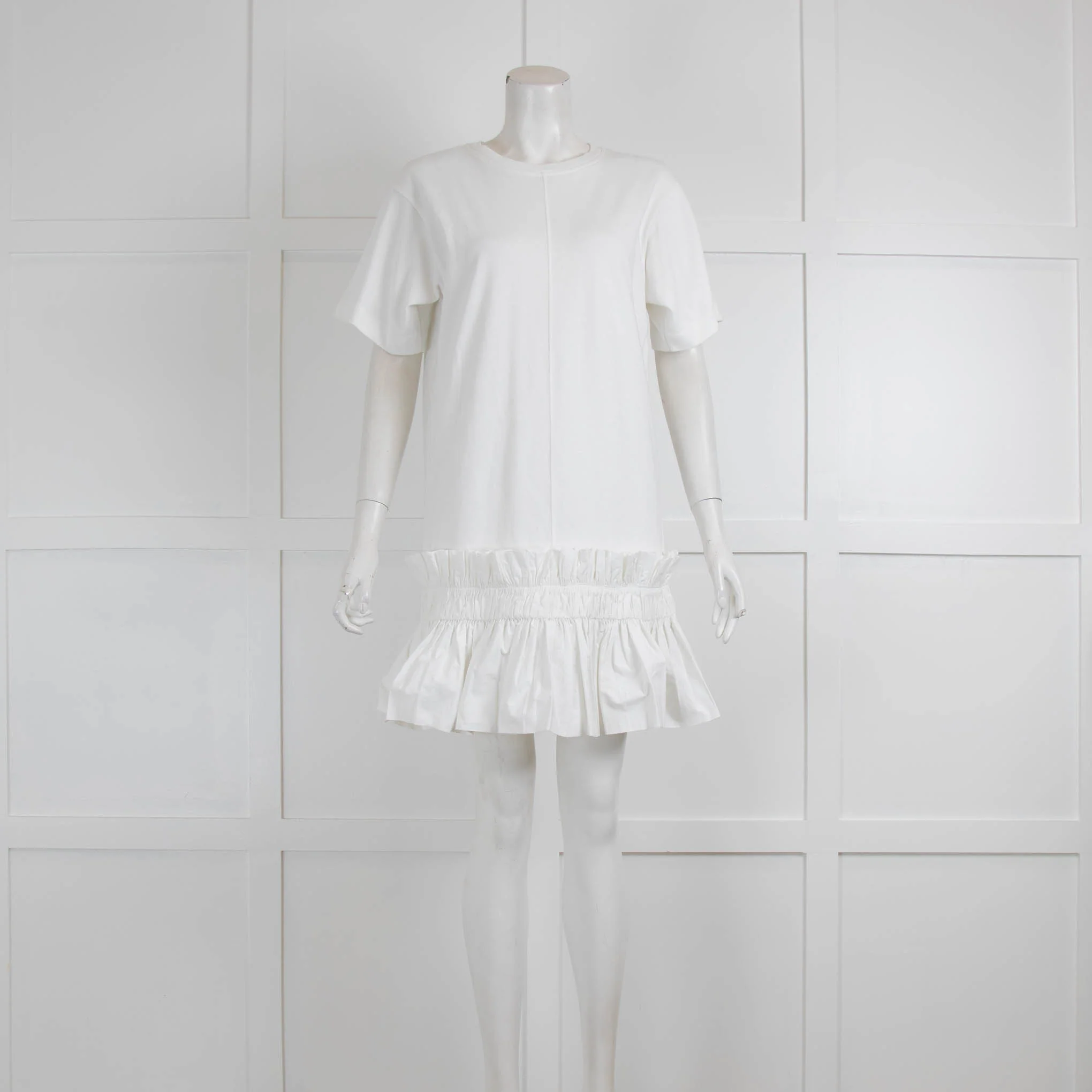 See By Chloe Ruched Cotton Hem T-shirt Dress