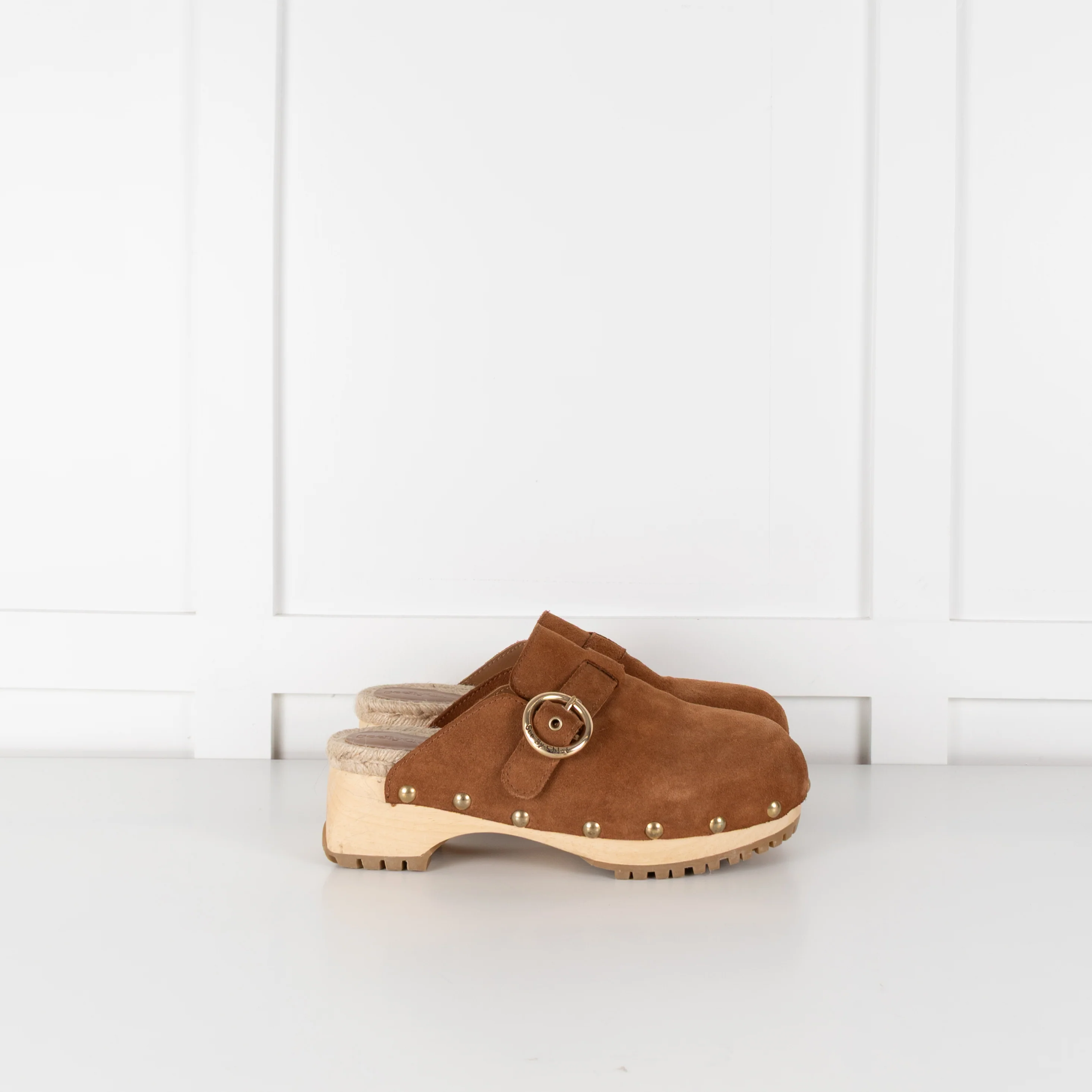 See By Chloe Tobacco Brown Calf Suede Clogs - Image 4