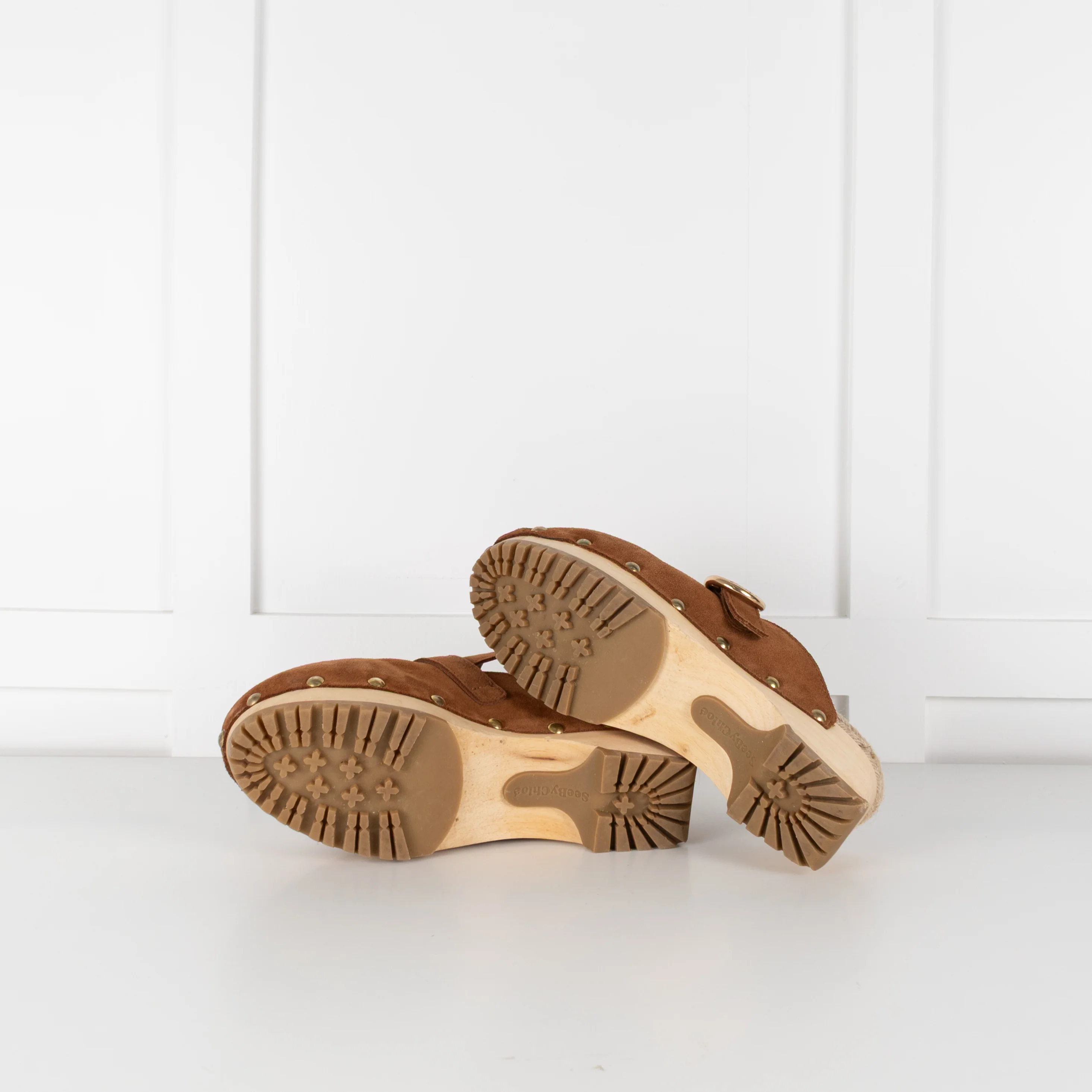 See By Chloe Tobacco Brown Calf Suede Clogs - Image 7